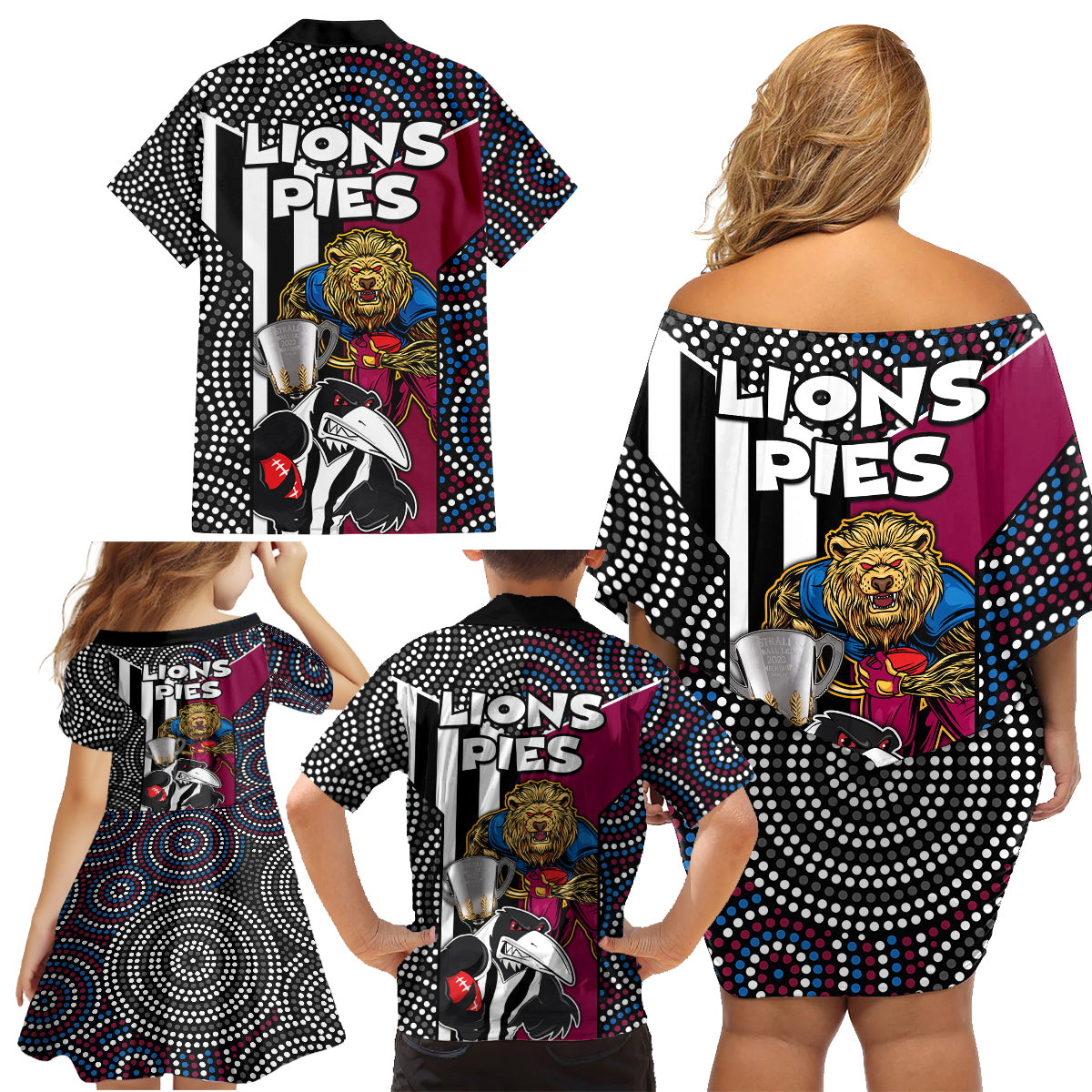 afl-magpies-combine-lions-family-matching-off-shoulder-short-dress-and-hawaiian-shirt-together-go-champions-2023