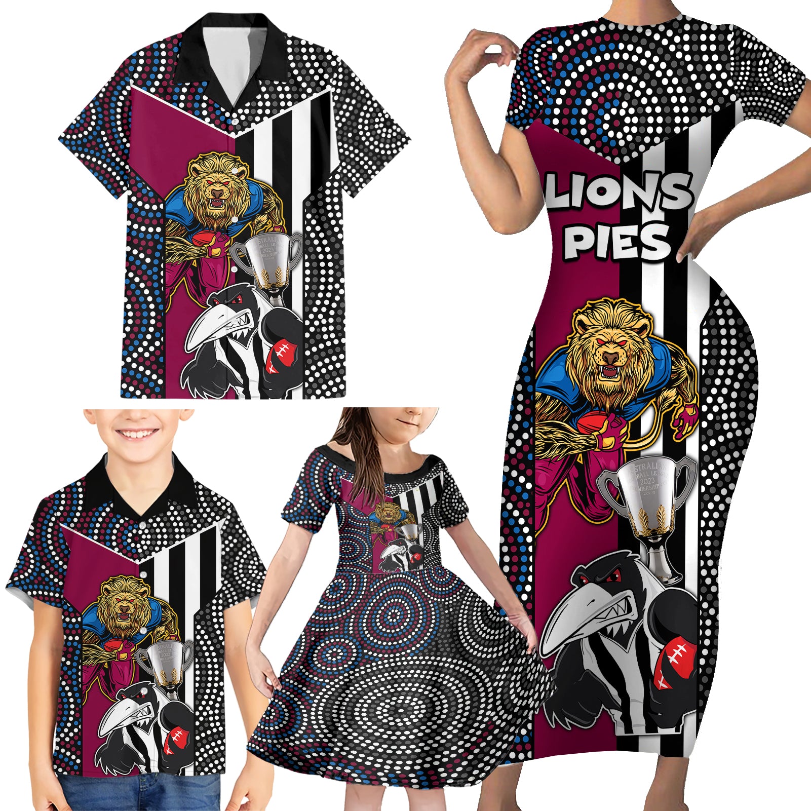 afl-magpies-combine-lions-family-matching-short-sleeve-bodycon-dress-and-hawaiian-shirt-together-go-champions-2023