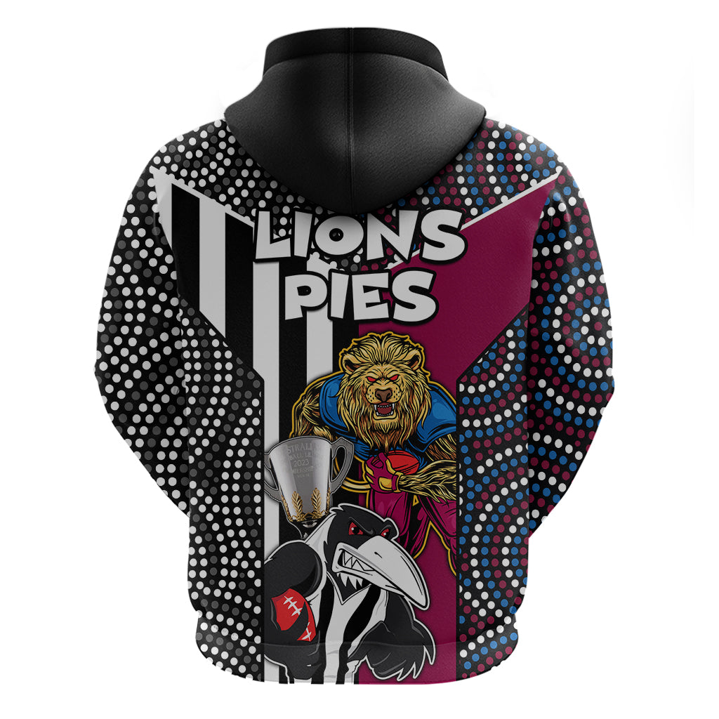 AFL Magpies Combine Lions Hoodie Together Go Champions 2023 LT9 - Vibe Hoodie Shop