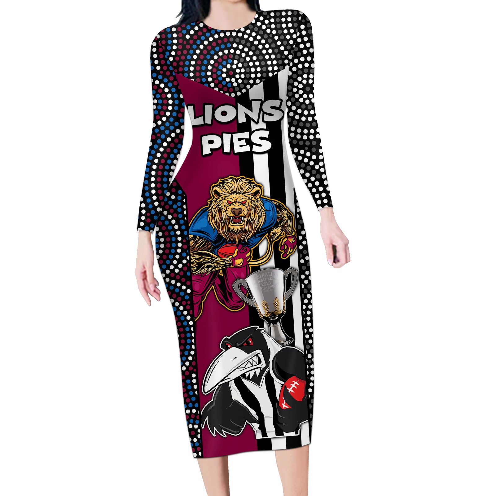 afl-magpies-combine-lions-long-sleeve-bodycon-dress-together-go-champions-2023