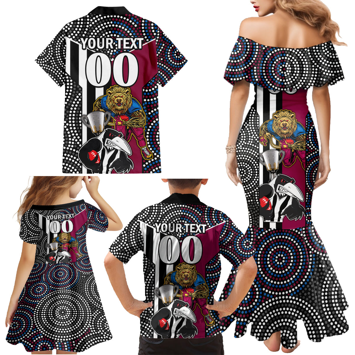 custom-afl-magpies-combine-lions-family-matching-mermaid-dress-and-hawaiian-shirt-together-go-champions-2023