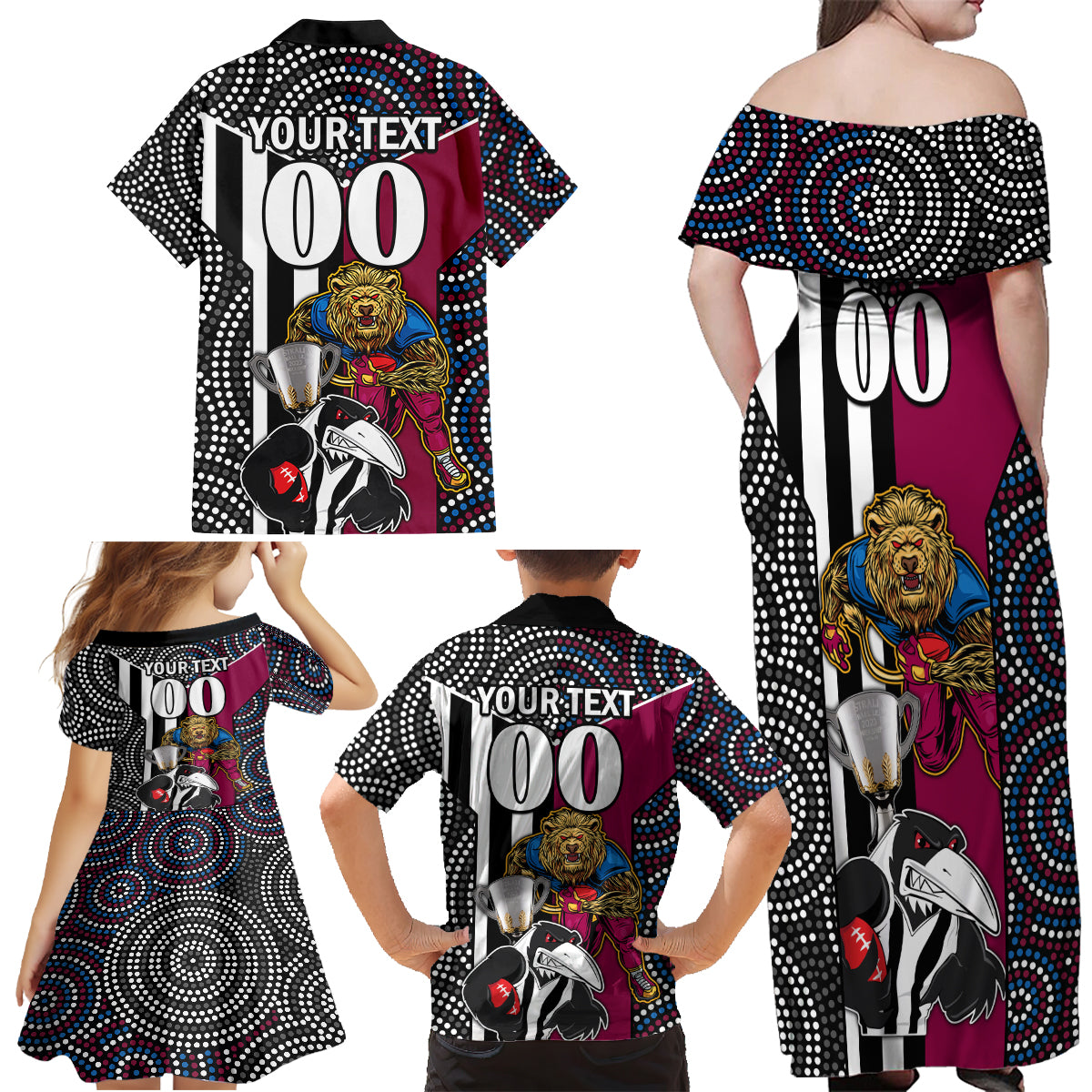 custom-afl-magpies-combine-lions-family-matching-off-shoulder-maxi-dress-and-hawaiian-shirt-together-go-champions-2023