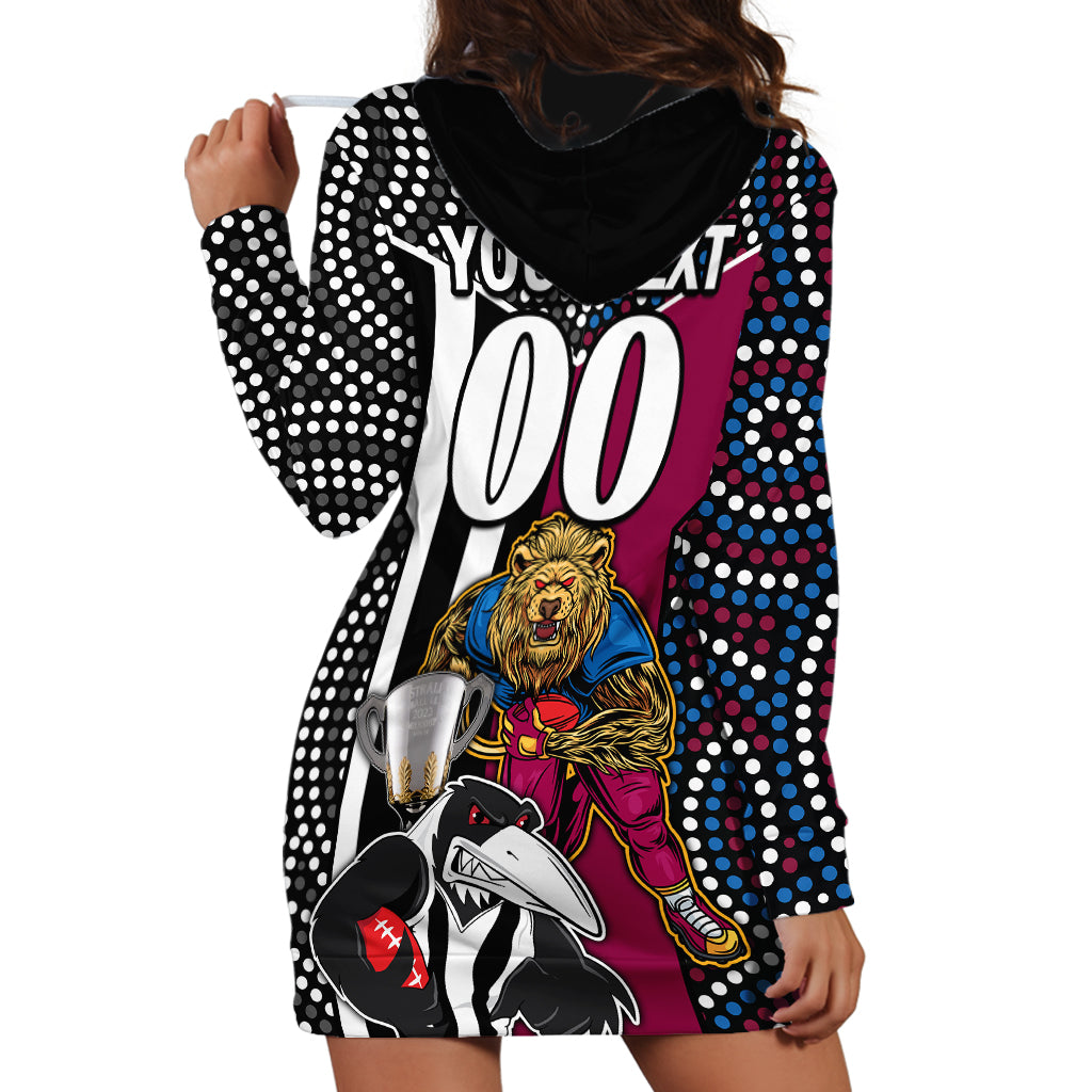 Custom AFL Magpies Combine Lions Hoodie Dress Together Go Champions 2023 - Vibe Hoodie Shop