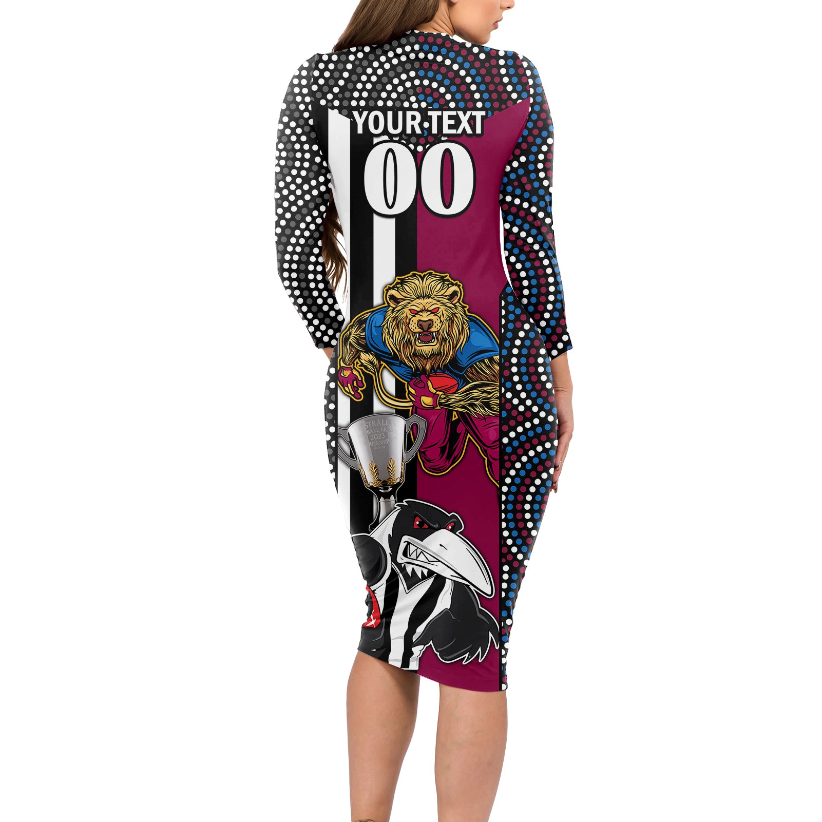 custom-afl-magpies-combine-lions-long-sleeve-bodycon-dress-together-go-champions-2023