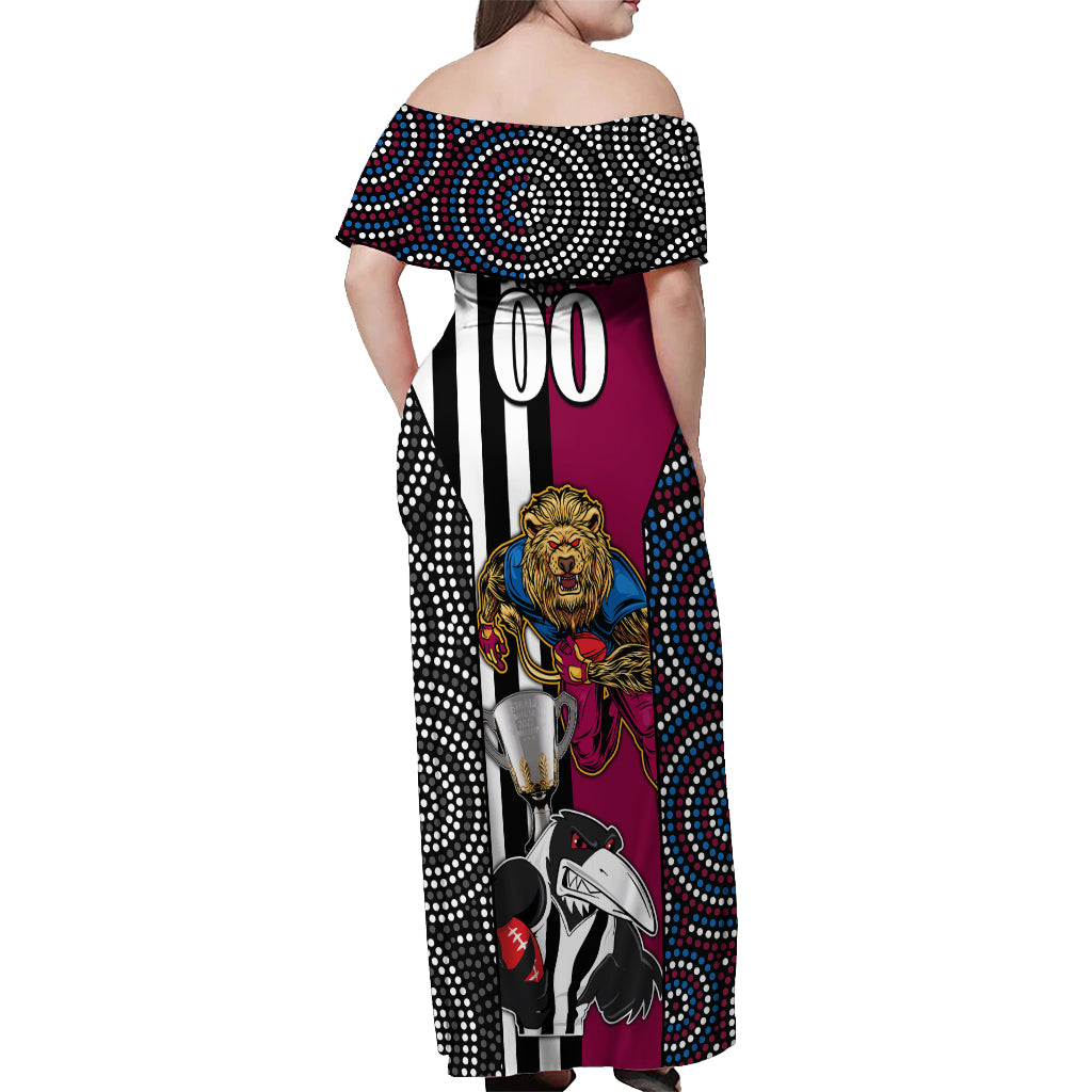 custom-afl-magpies-combine-lions-off-shoulder-maxi-dress-together-go-champions-2023