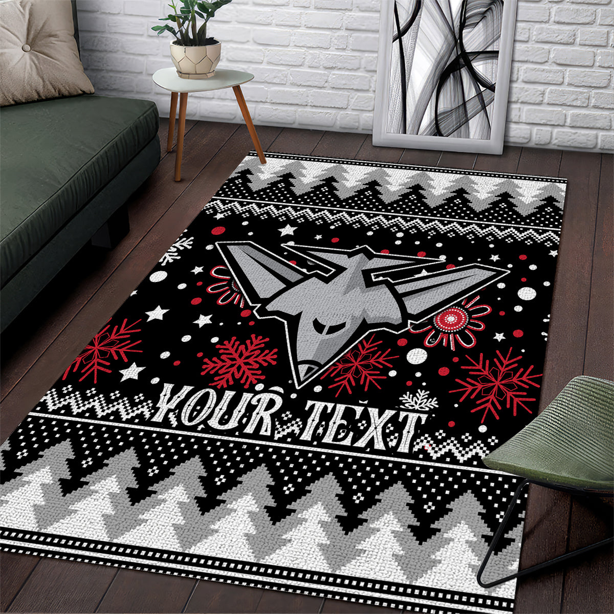 Custom Bombers Football Area Rug Christmas Vibe 2023 - Vibe Hoodie Shop