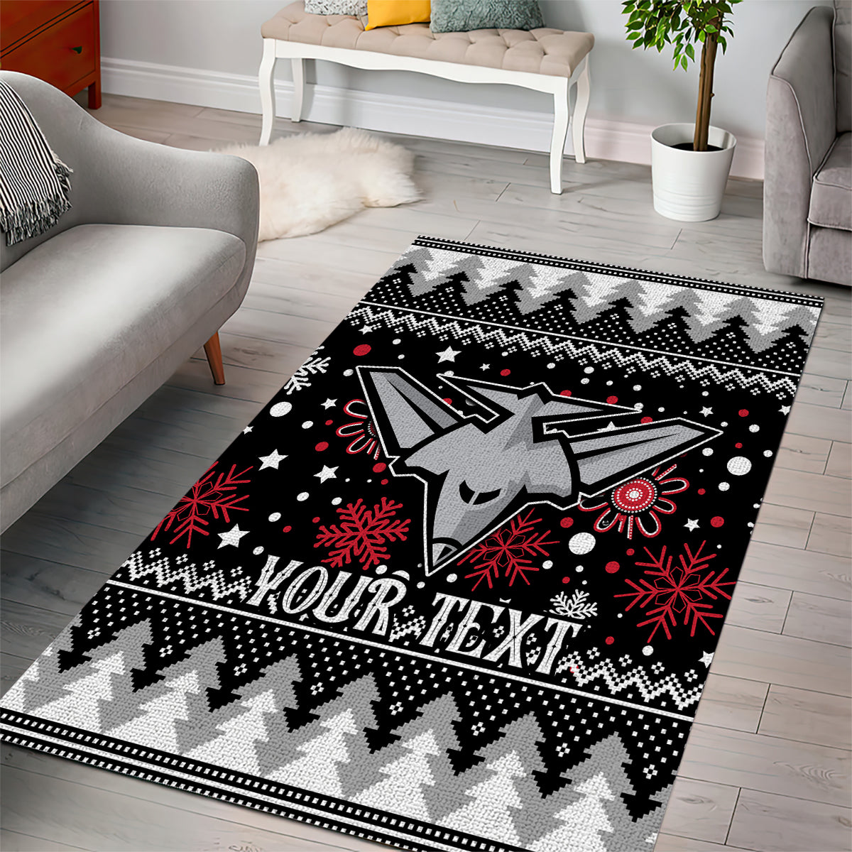 Custom Bombers Football Area Rug Christmas Vibe 2023 - Vibe Hoodie Shop