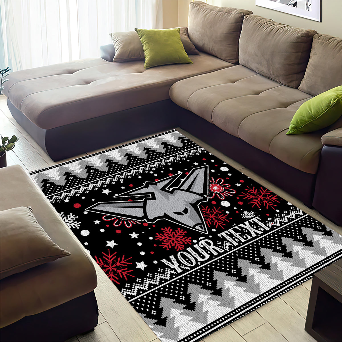 Custom Bombers Football Area Rug Christmas Vibe 2023 - Vibe Hoodie Shop