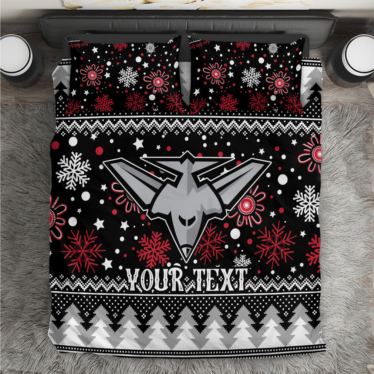 Custom Bombers Football Bedding Set Christmas Vibe 2023 - Vibe Hoodie Shop