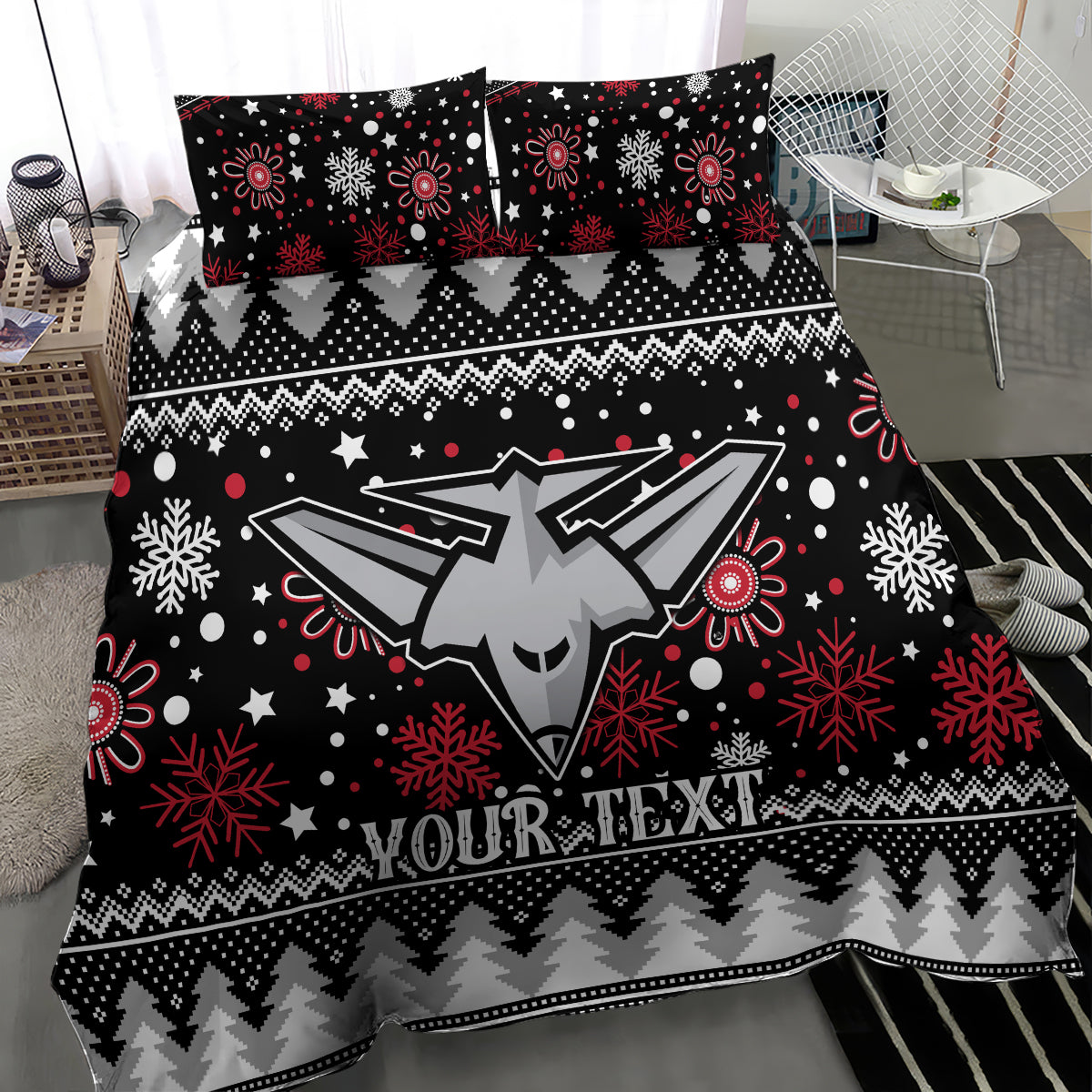 Custom Bombers Football Bedding Set Christmas Vibe 2023 - Vibe Hoodie Shop