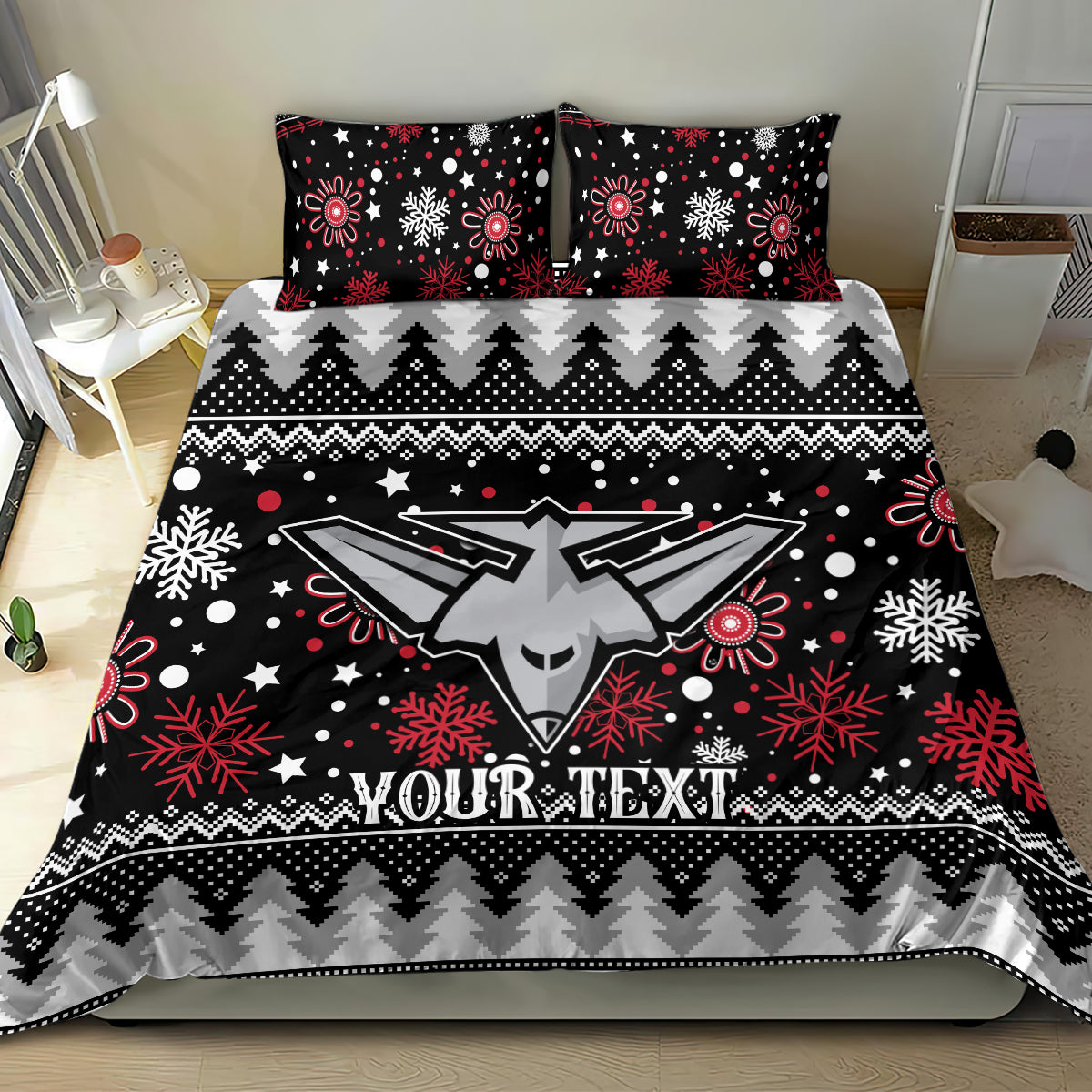 Custom Bombers Football Bedding Set Christmas Vibe 2023 - Vibe Hoodie Shop