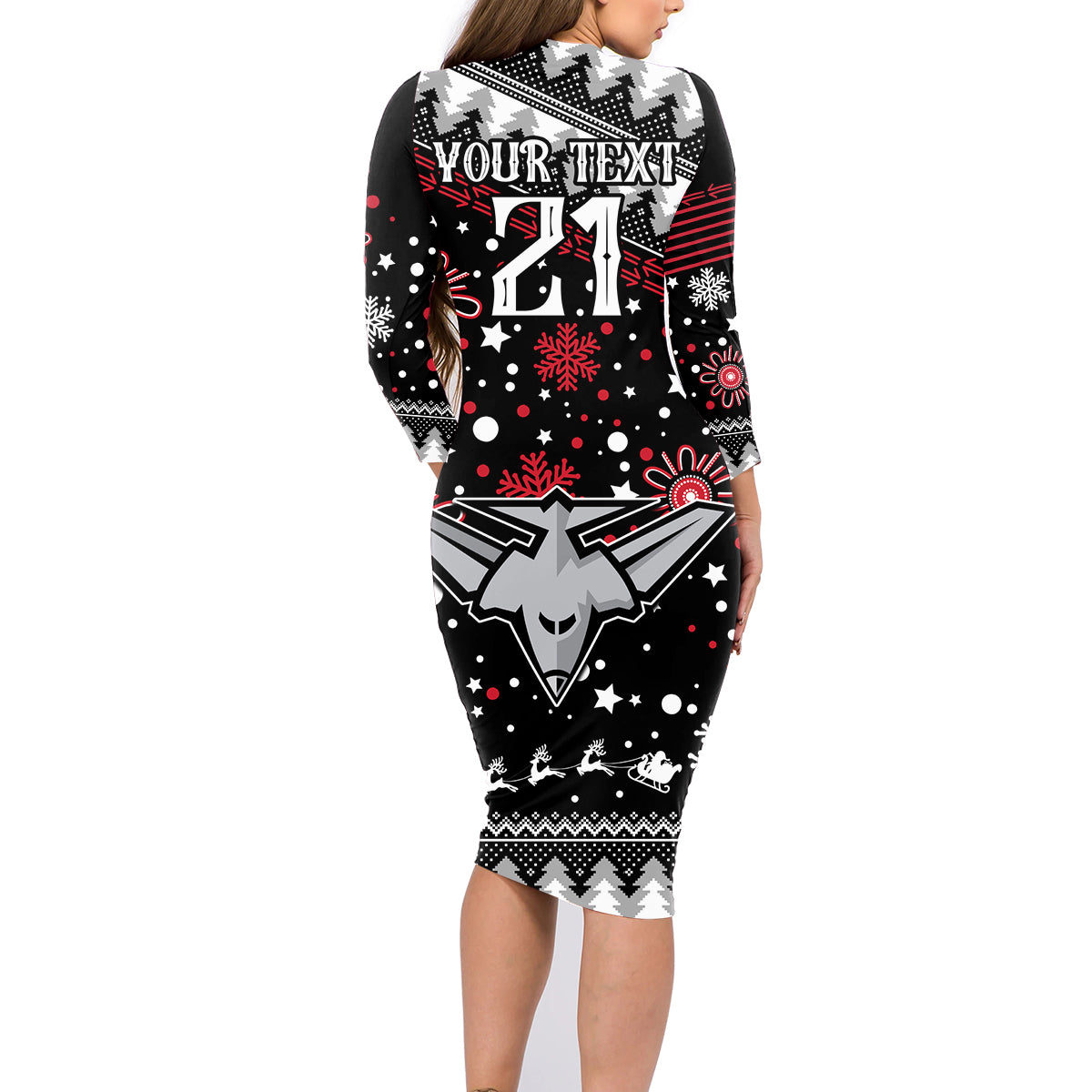 custom-bombers-football-family-matching-long-sleeve-bodycon-dress-and-hawaiian-shirt-christmas-vibe-2023