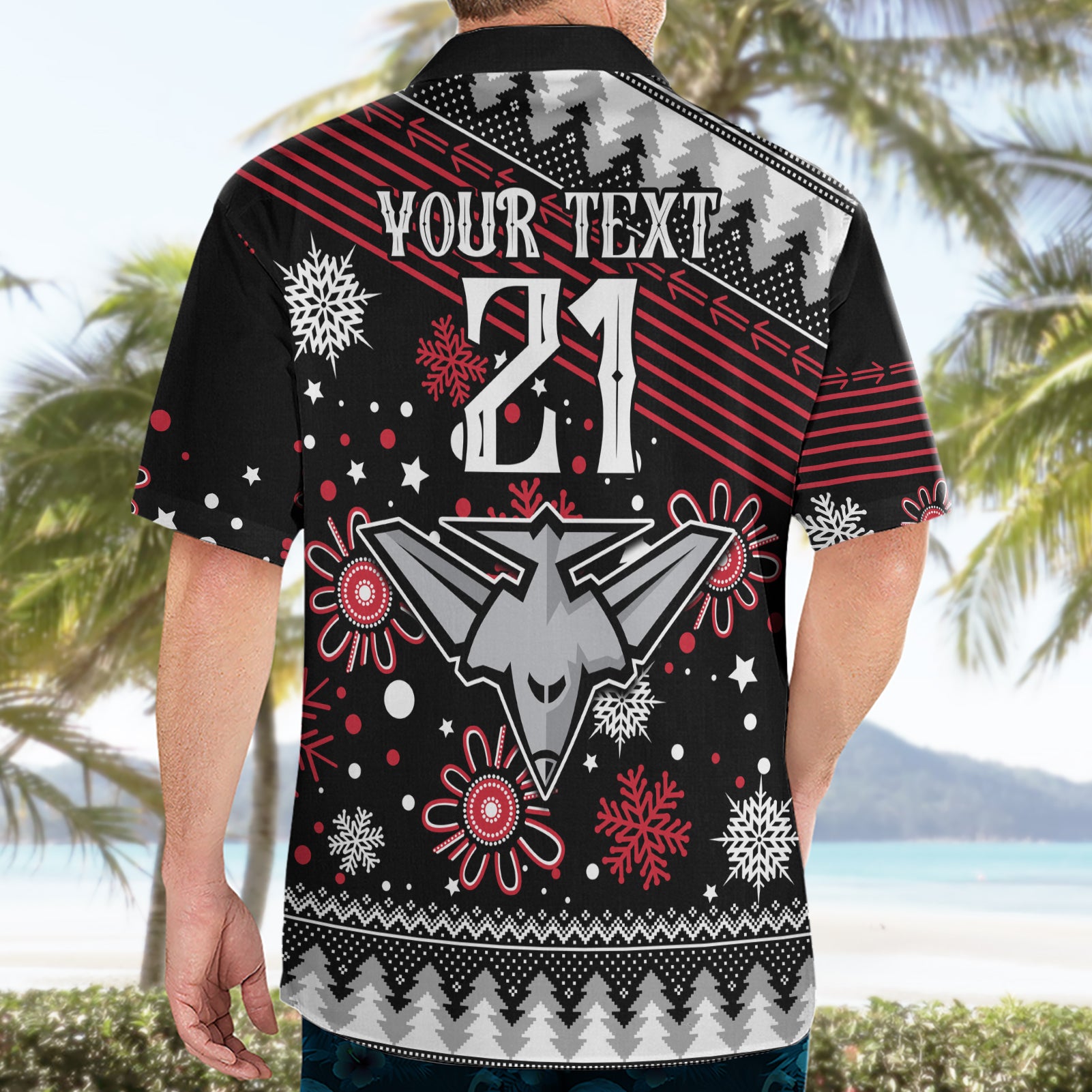 Custom Bombers Football Hawaiian Shirt Christmas Vibe 2023 - Vibe Hoodie Shop