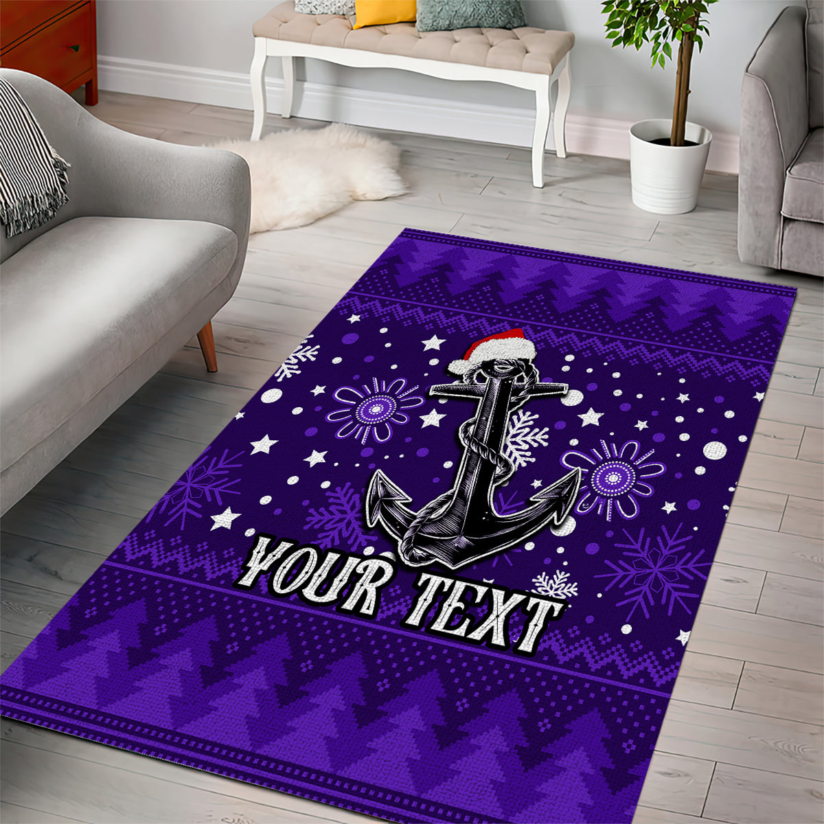 Custom Fremantle Dockers Football Area Rug Christmas Vibe 2023 - Vibe Hoodie Shop