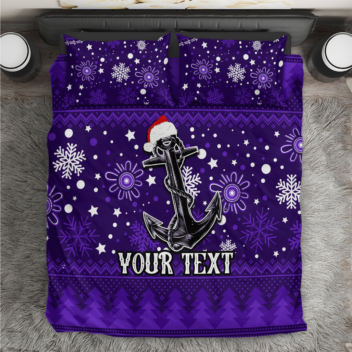 Custom Fremantle Dockers Football Bedding Set Christmas Vibe 2023 - Vibe Hoodie Shop