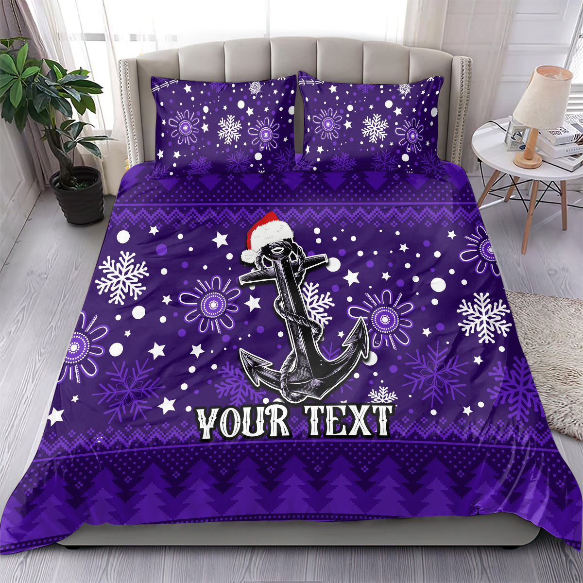 Custom Fremantle Dockers Football Bedding Set Christmas Vibe 2023 - Vibe Hoodie Shop