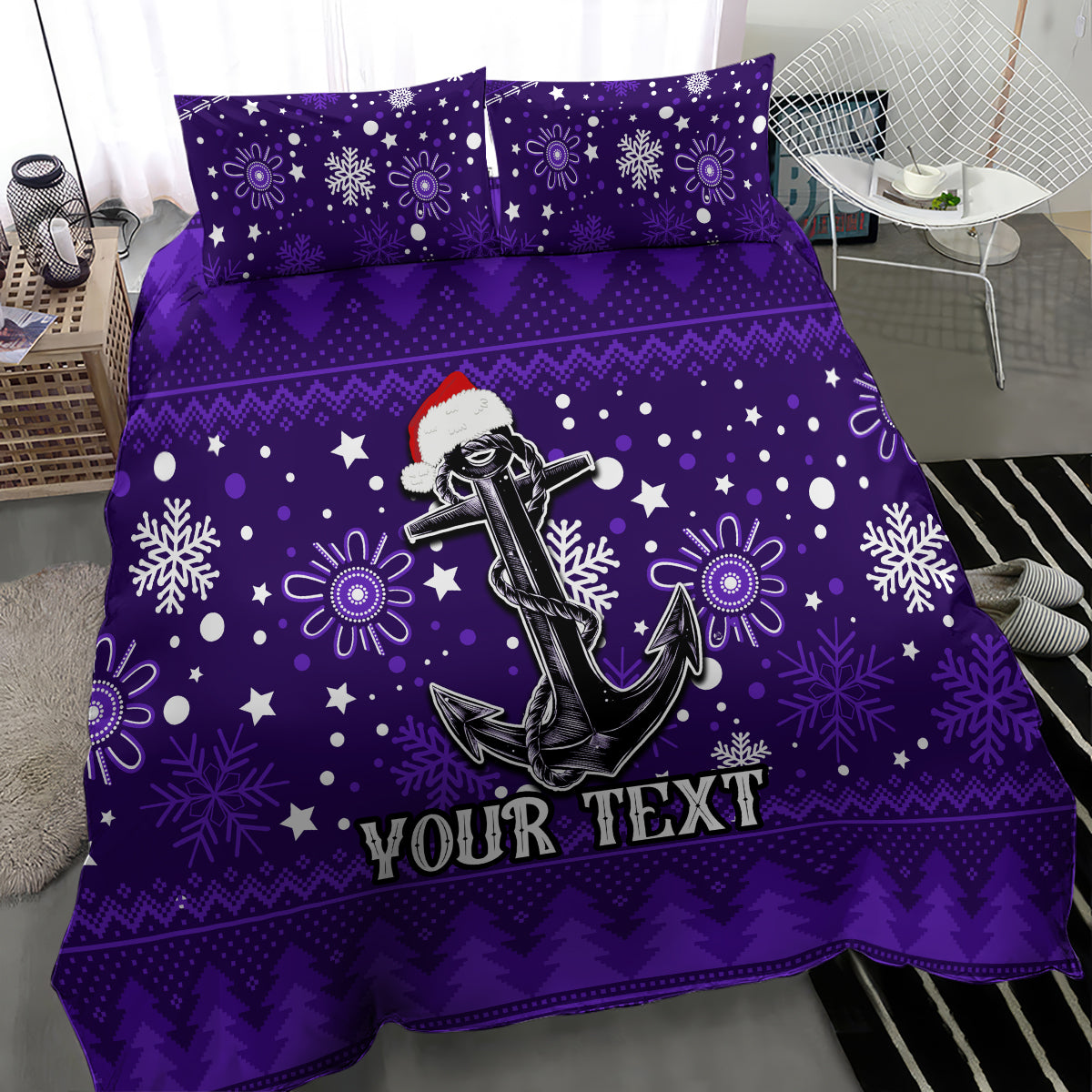 Custom Fremantle Dockers Football Bedding Set Christmas Vibe 2023 - Vibe Hoodie Shop