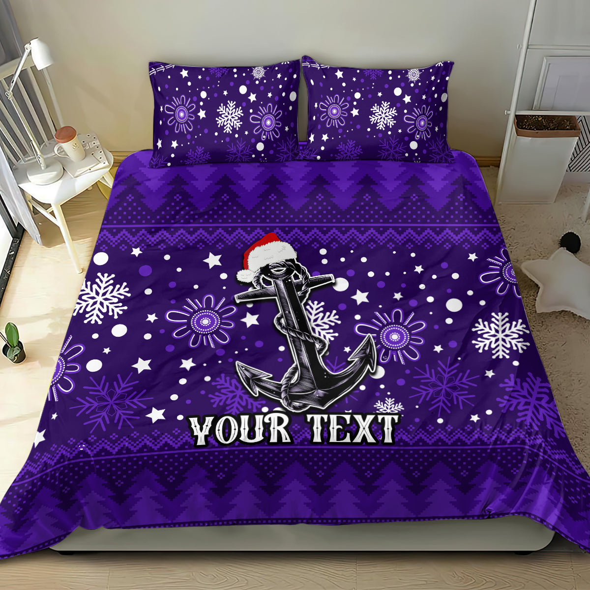 Custom Fremantle Dockers Football Bedding Set Christmas Vibe 2023 - Vibe Hoodie Shop