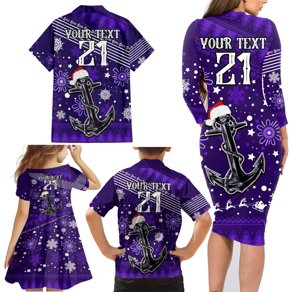 custom-fremantle-dockers-football-family-matching-long-sleeve-bodycon-dress-and-hawaiian-shirt-christmas-vibe-2023