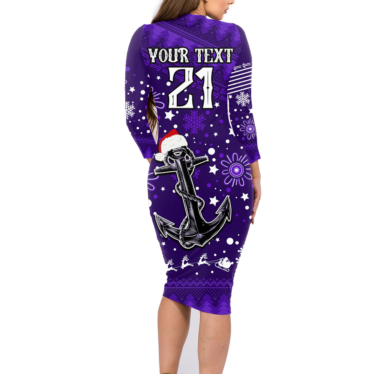 custom-fremantle-dockers-football-family-matching-long-sleeve-bodycon-dress-and-hawaiian-shirt-christmas-vibe-2023