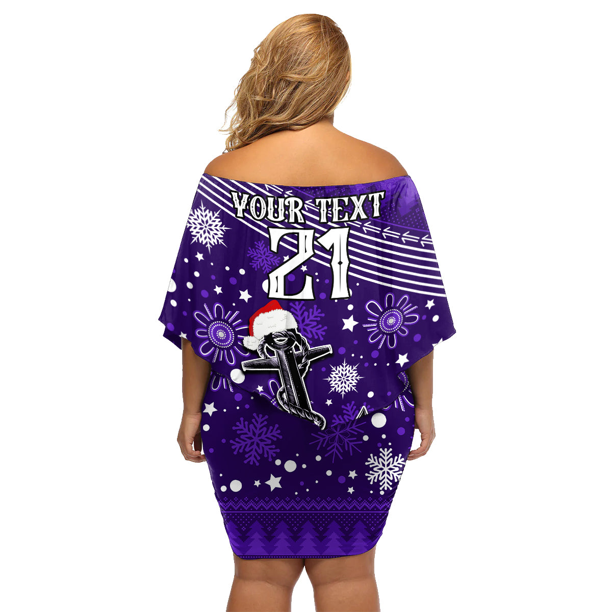 custom-fremantle-dockers-football-family-matching-off-shoulder-short-dress-and-hawaiian-shirt-christmas-vibe-2023