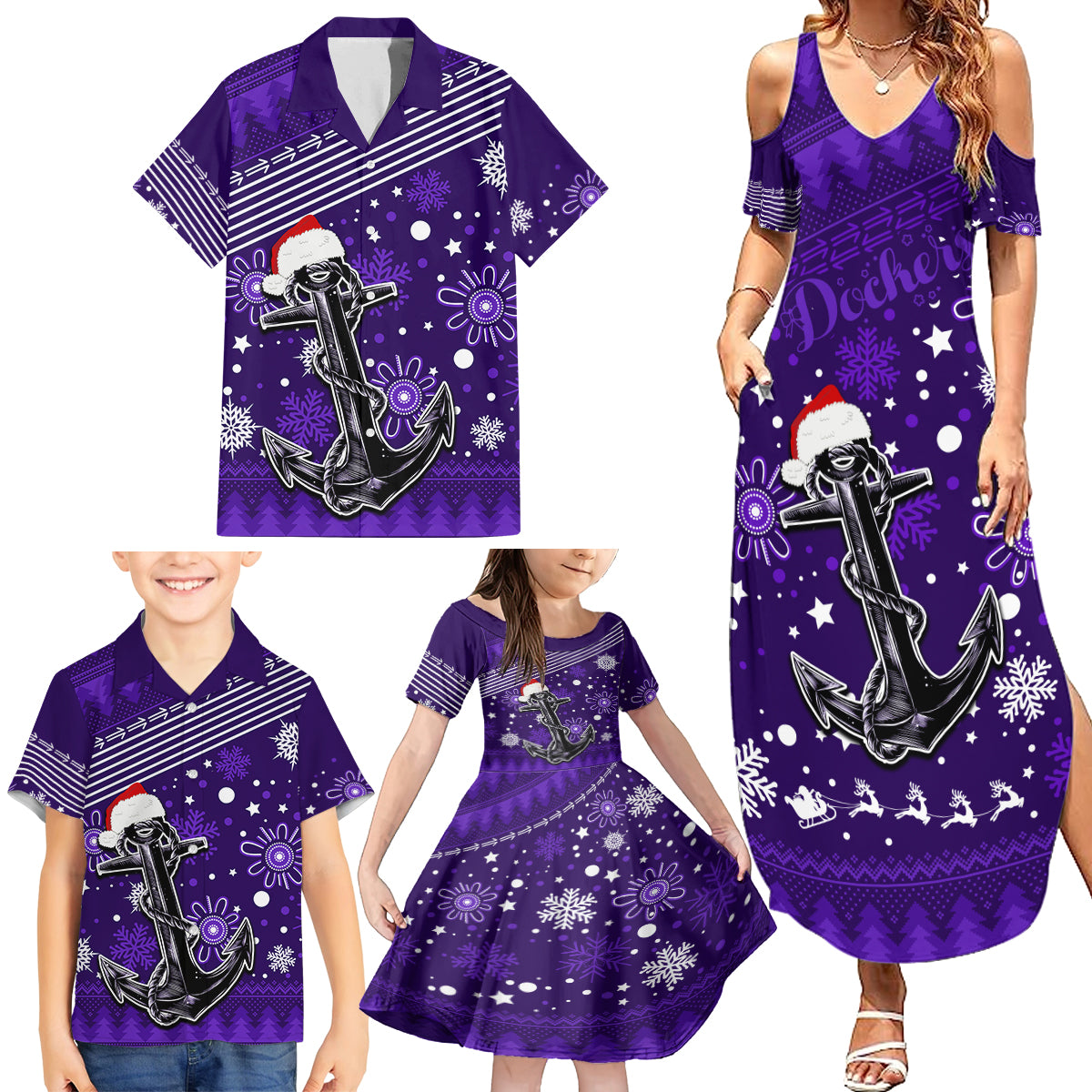 custom-fremantle-dockers-football-family-matching-summer-maxi-dress-and-hawaiian-shirt-christmas-vibe-2023