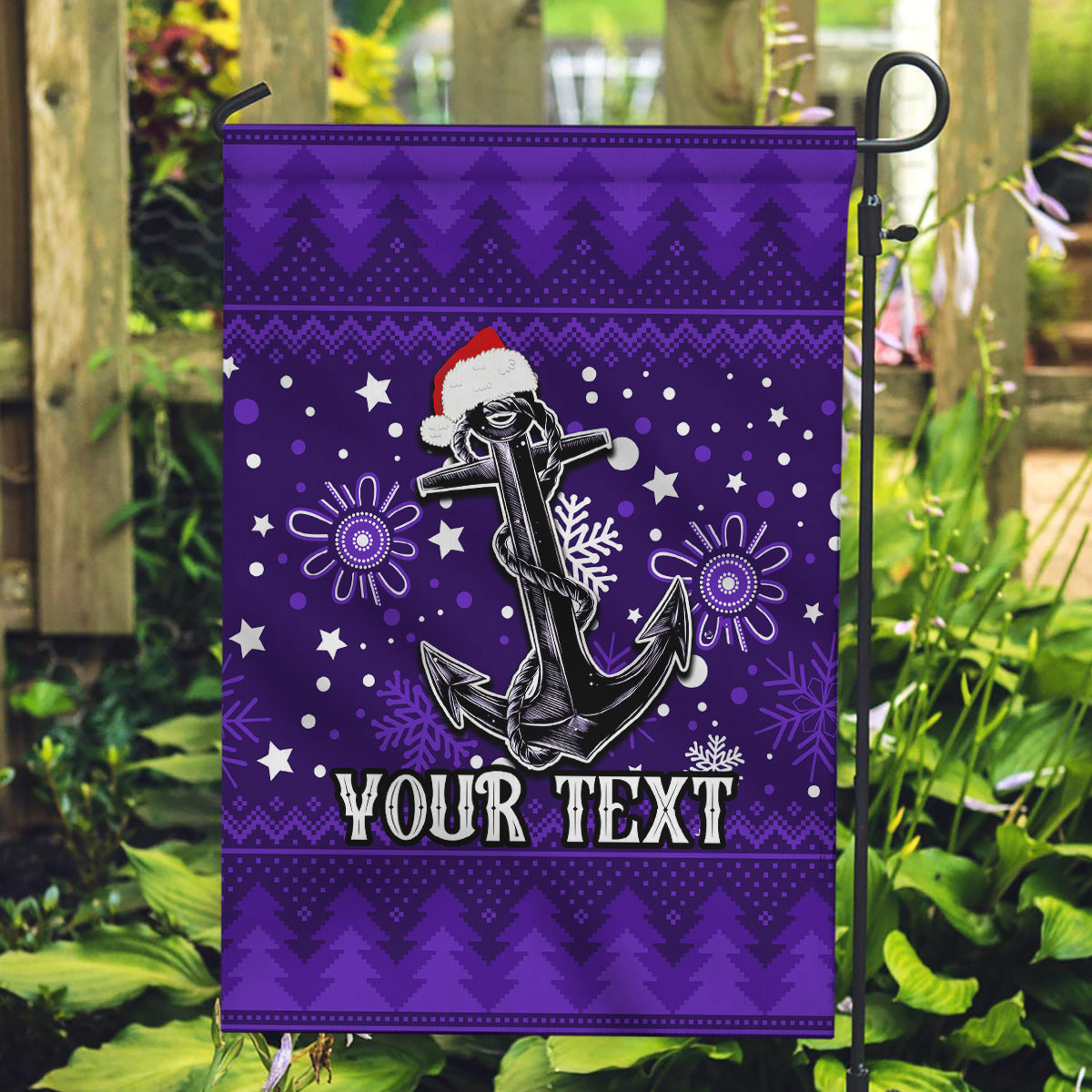 Custom Fremantle Dockers Football Garden Flag Christmas Vibe 2023 - Vibe Hoodie Shop