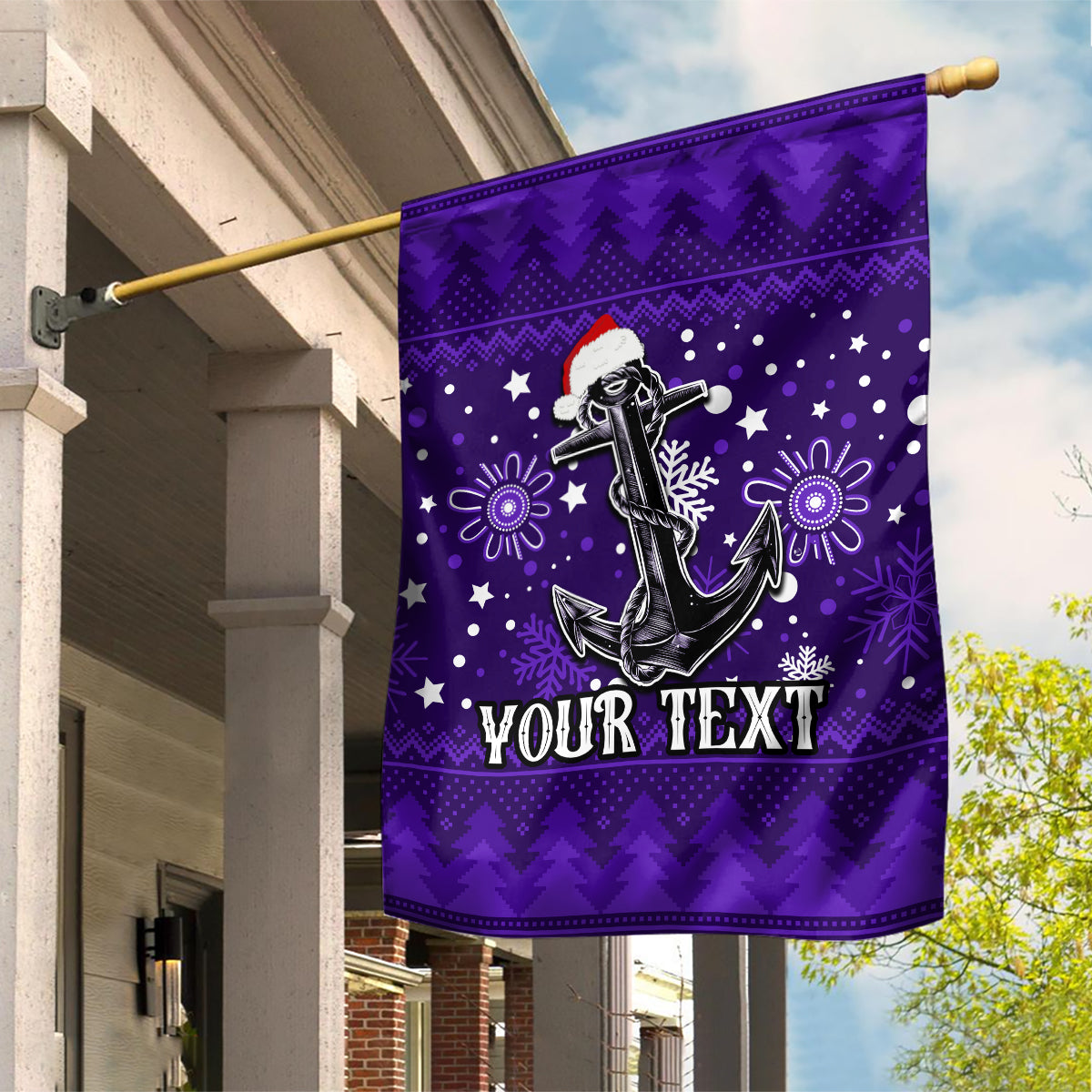 Custom Fremantle Dockers Football Garden Flag Christmas Vibe 2023 - Vibe Hoodie Shop