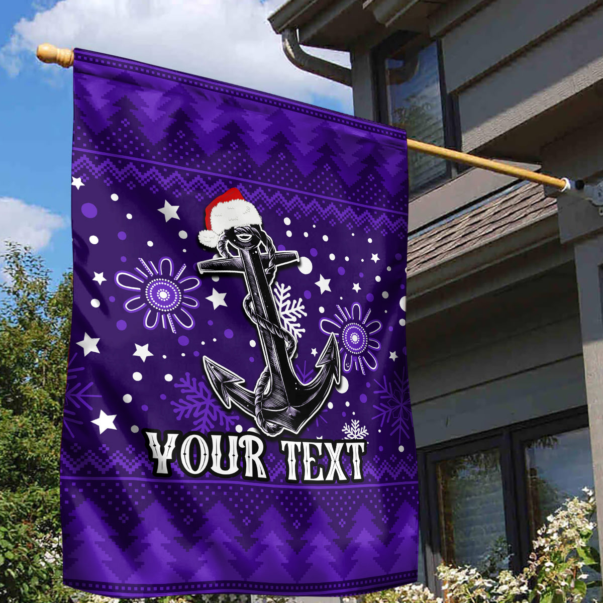 Custom Fremantle Dockers Football Garden Flag Christmas Vibe 2023 - Vibe Hoodie Shop