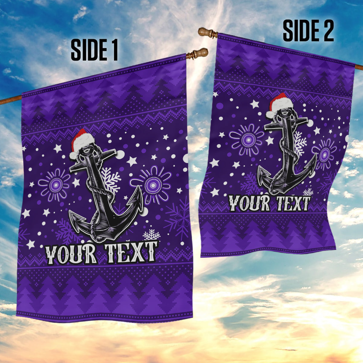 Custom Fremantle Dockers Football Garden Flag Christmas Vibe 2023 - Vibe Hoodie Shop