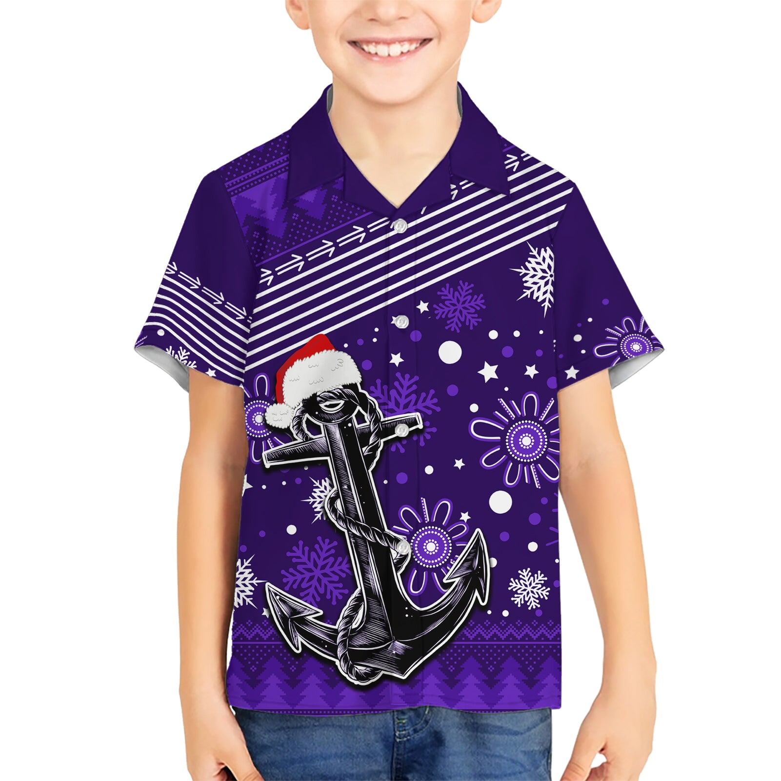 Custom Fremantle Dockers Football Hawaiian Shirt Christmas Vibe 2023 - Vibe Hoodie Shop