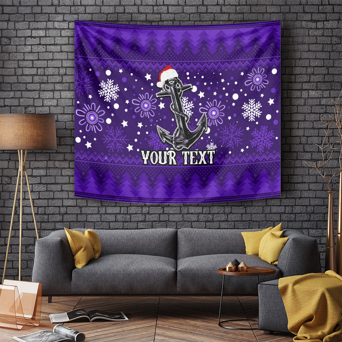 Custom Fremantle Dockers Football Tapestry Christmas Vibe 2023 - Vibe Hoodie Shop