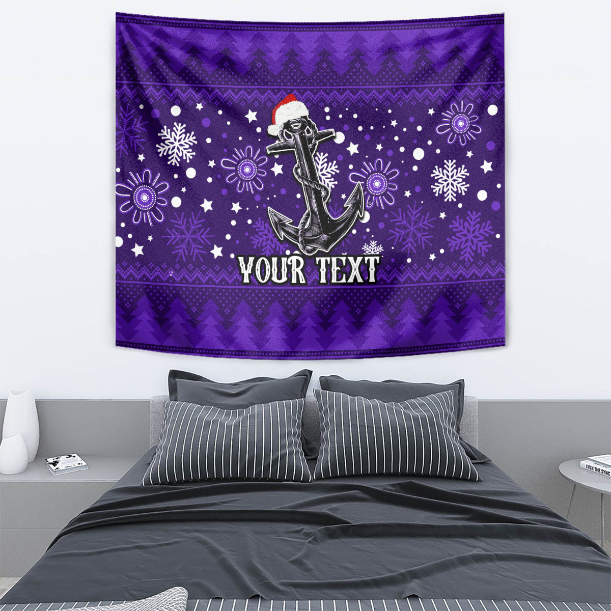 Custom Fremantle Dockers Football Tapestry Christmas Vibe 2023 - Vibe Hoodie Shop