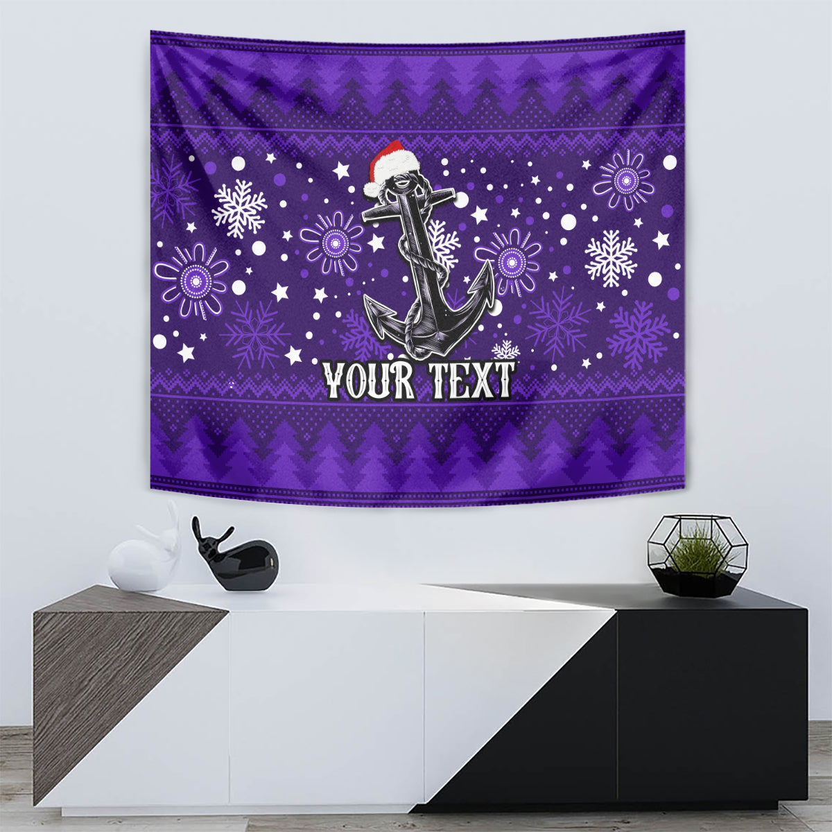 Custom Fremantle Dockers Football Tapestry Christmas Vibe 2023 - Vibe Hoodie Shop