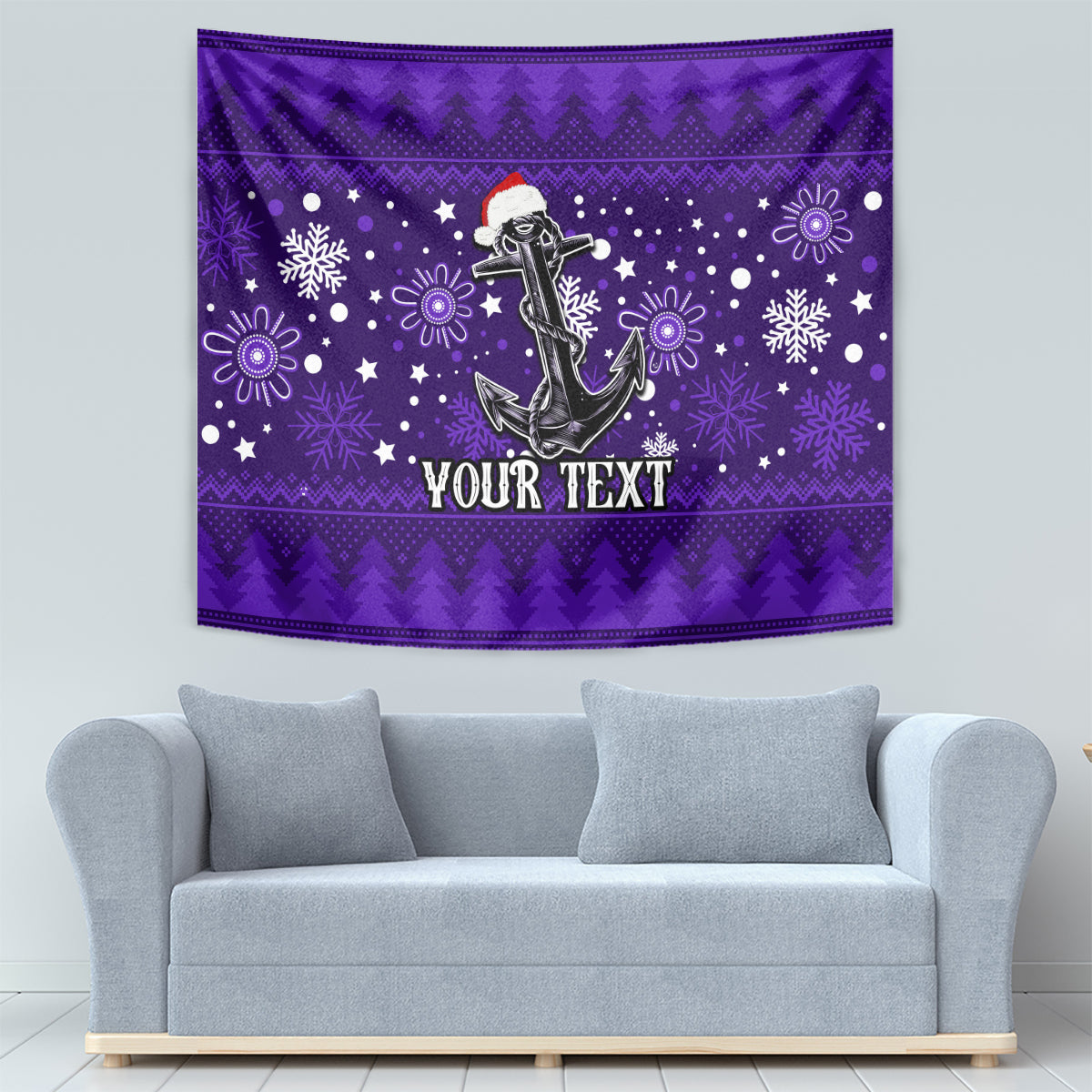 Custom Fremantle Dockers Football Tapestry Christmas Vibe 2023 - Vibe Hoodie Shop