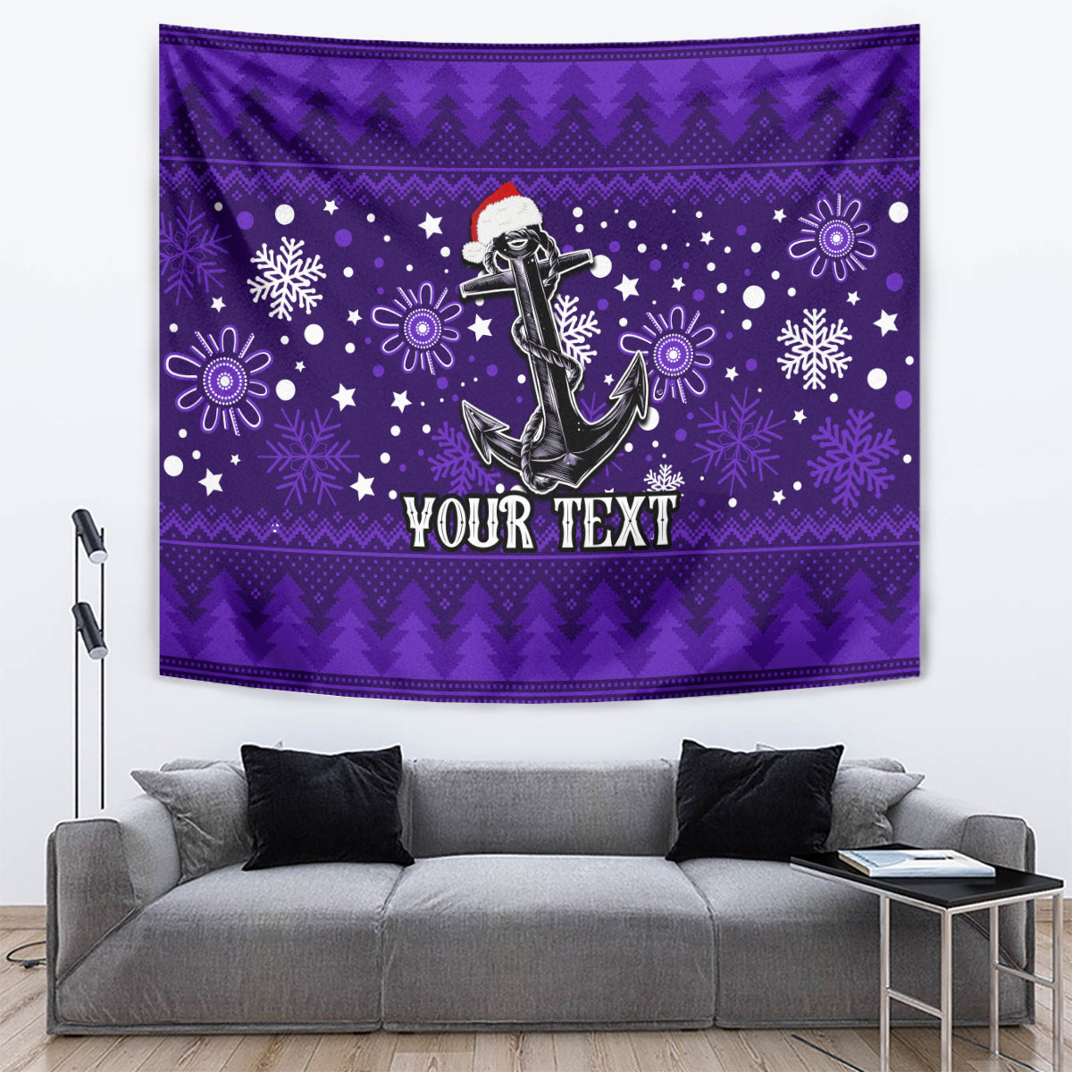 Custom Fremantle Dockers Football Tapestry Christmas Vibe 2023 - Vibe Hoodie Shop