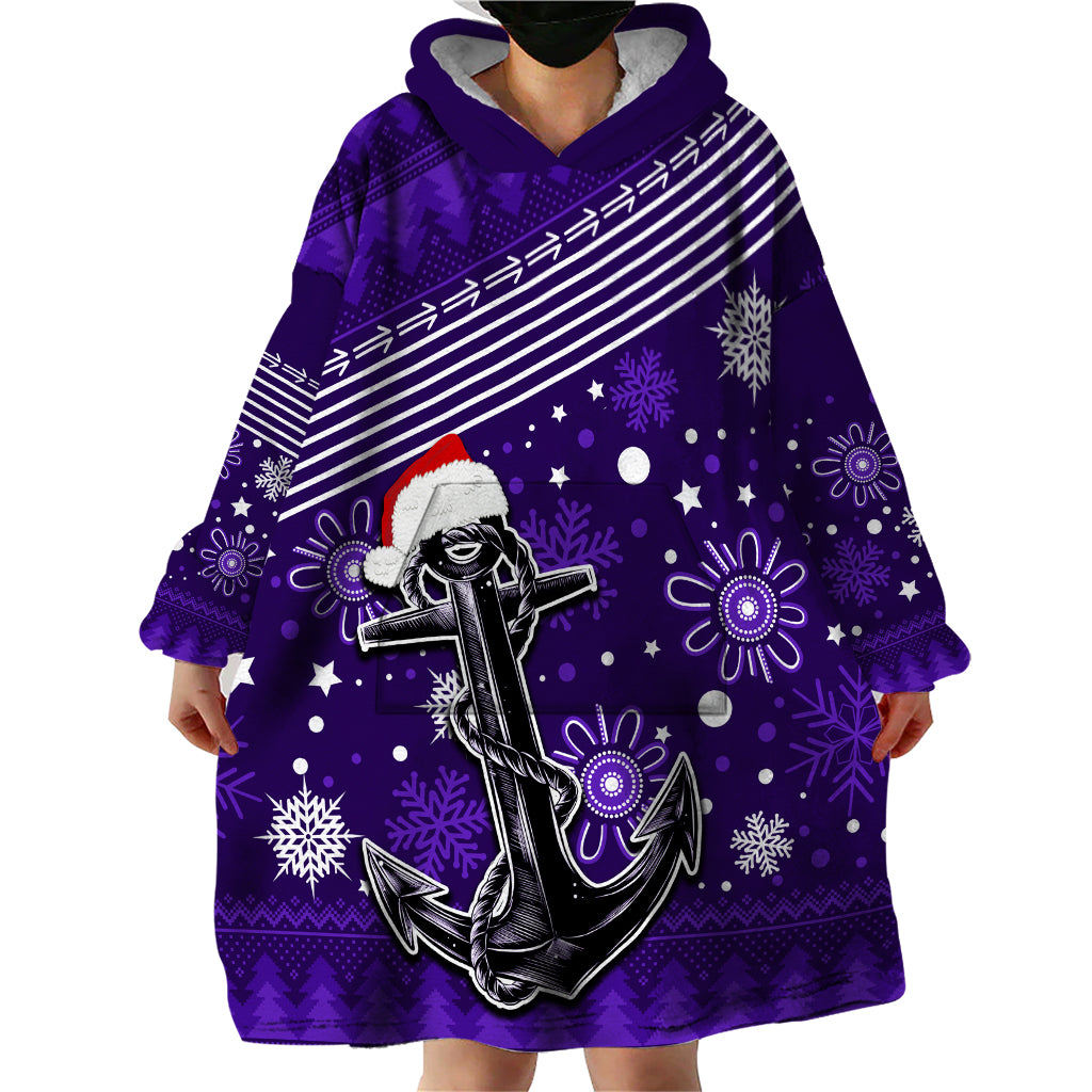 Custom Fremantle Dockers Football Wearable Blanket Hoodie Christmas Vibe 2023 - Vibe Hoodie Shop