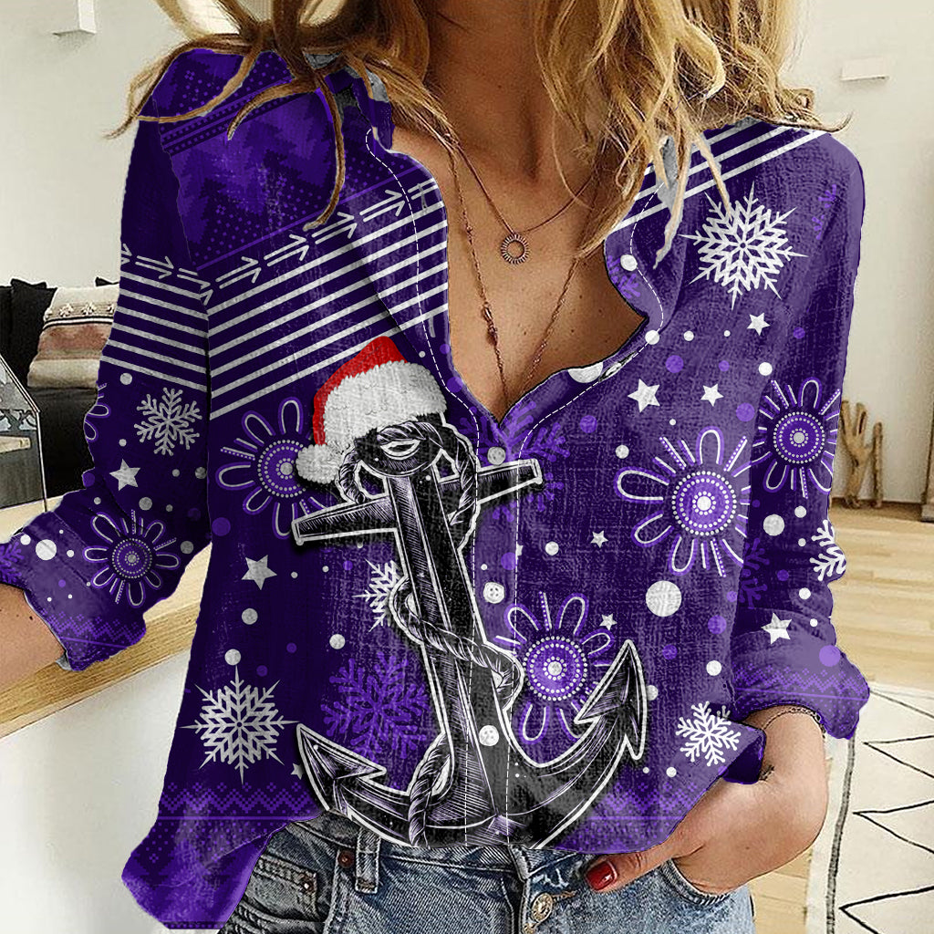 Custom Fremantle Dockers Football Women Casual Shirt Christmas Vibe 2023 - Vibe Hoodie Shop