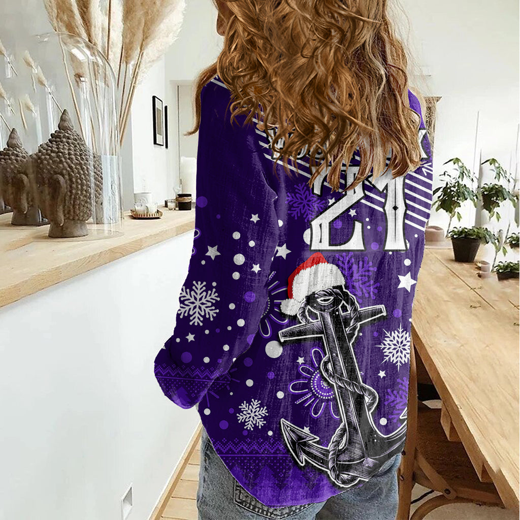 Custom Fremantle Dockers Football Women Casual Shirt Christmas Vibe 2023 - Vibe Hoodie Shop