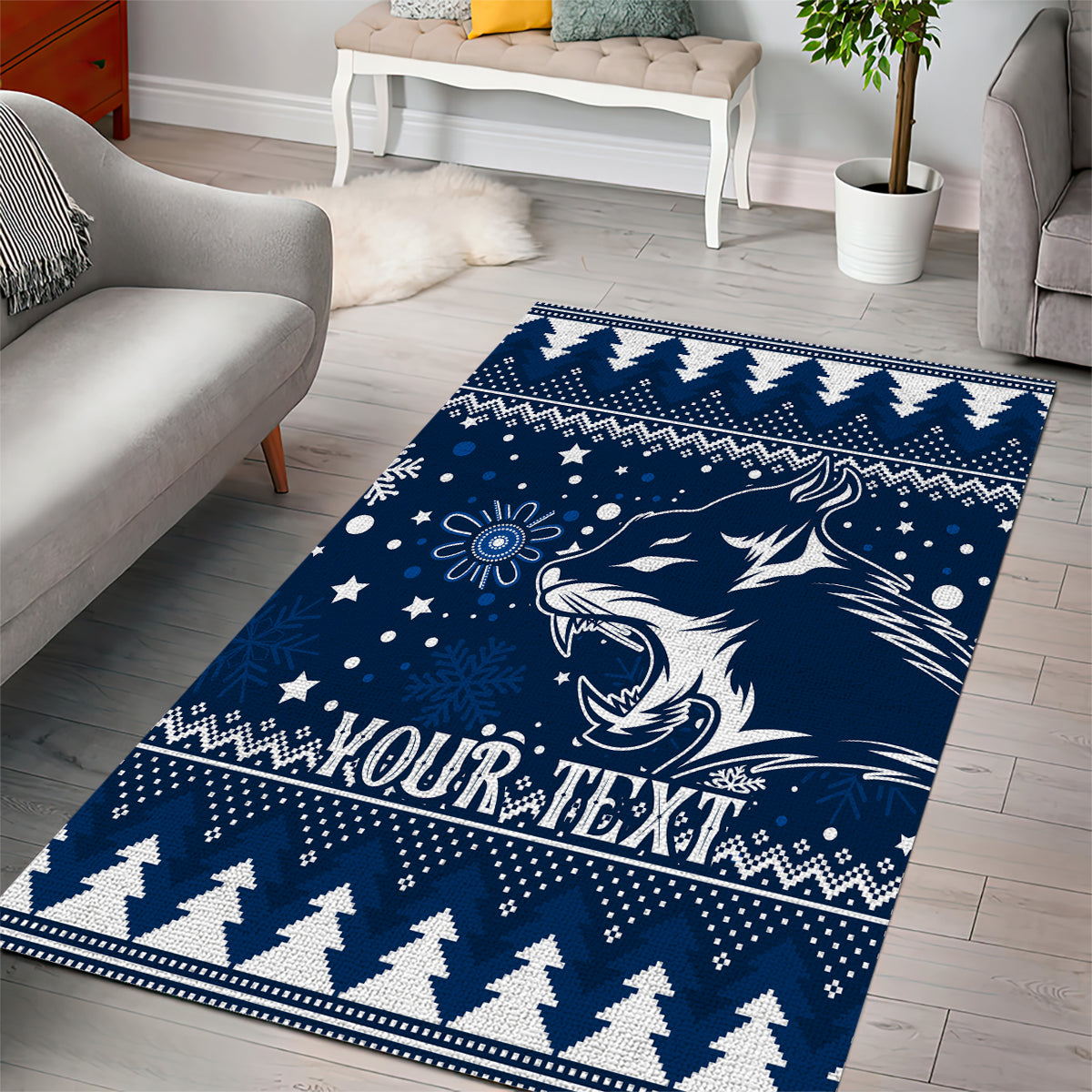 Custom Geelong Cats Football Area Rug Christmas Vibe 2023 - Vibe Hoodie Shop