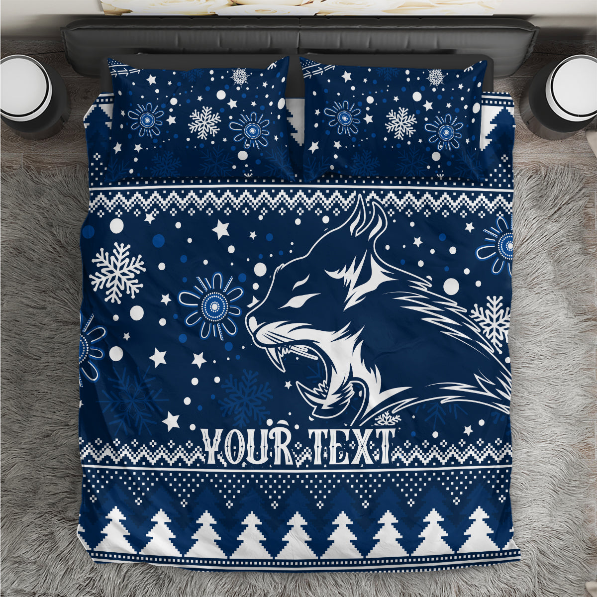 Custom Geelong Cats Football Bedding Set Christmas Vibe 2023 - Vibe Hoodie Shop