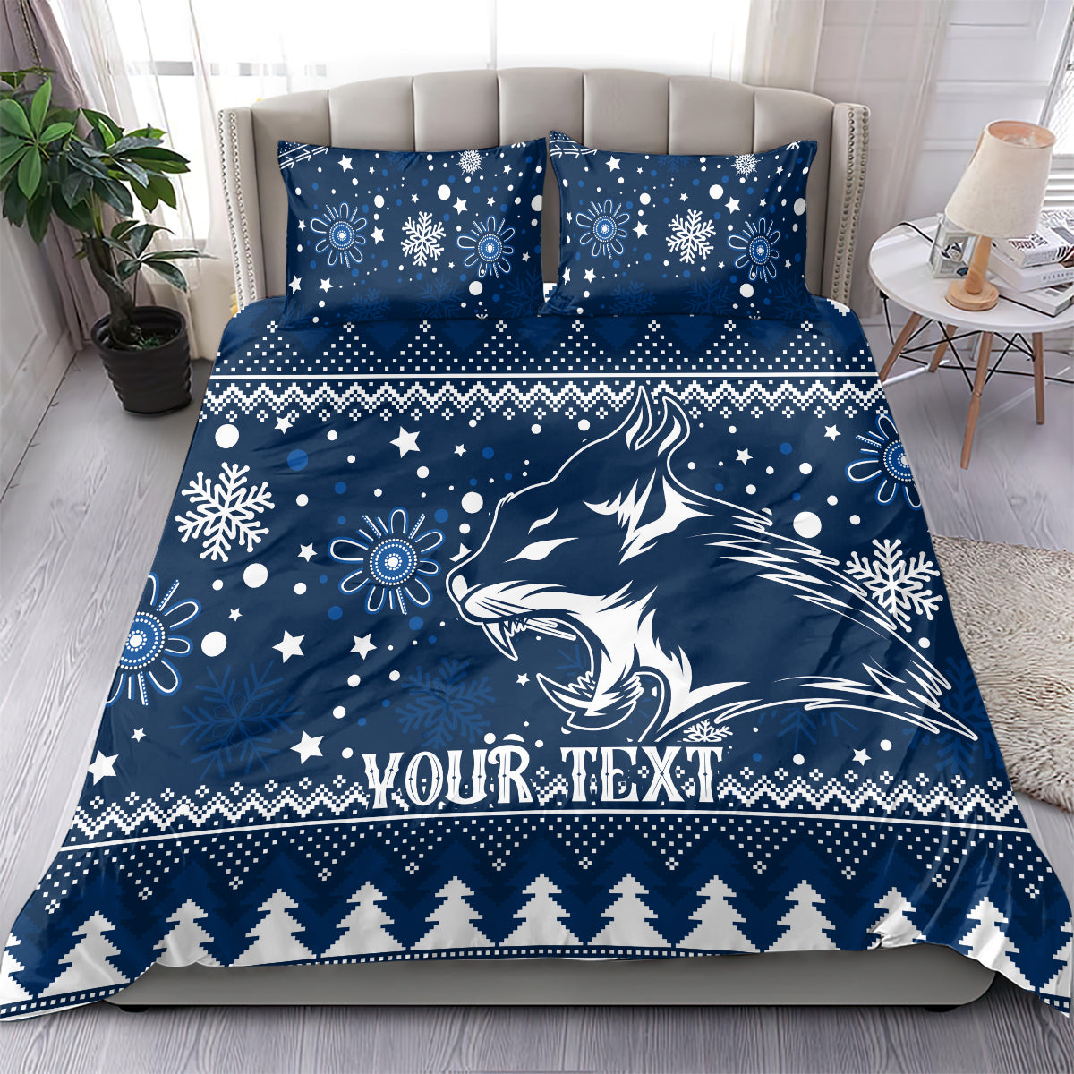 Custom Geelong Cats Football Bedding Set Christmas Vibe 2023 - Vibe Hoodie Shop