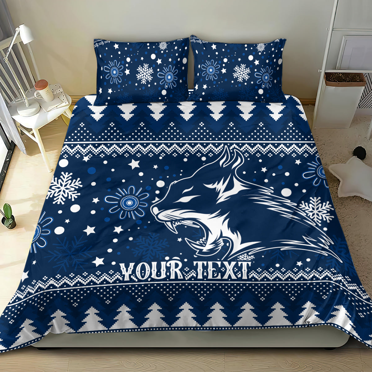 Custom Geelong Cats Football Bedding Set Christmas Vibe 2023 - Vibe Hoodie Shop