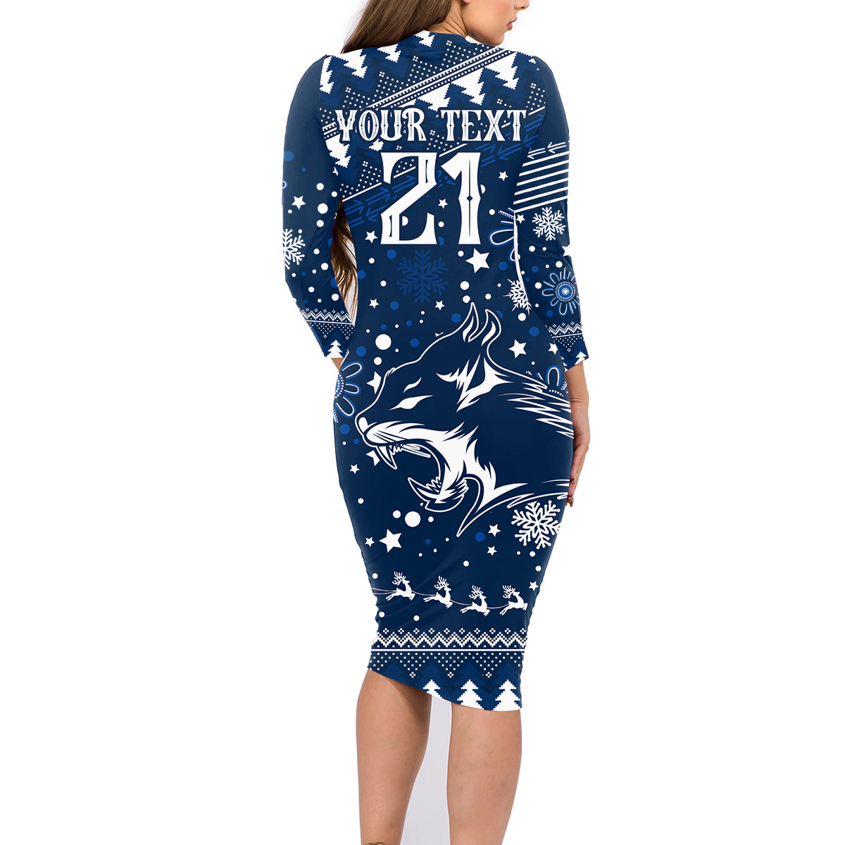 custom-geelong-cats-football-family-matching-long-sleeve-bodycon-dress-and-hawaiian-shirt-christmas-vibe-2023