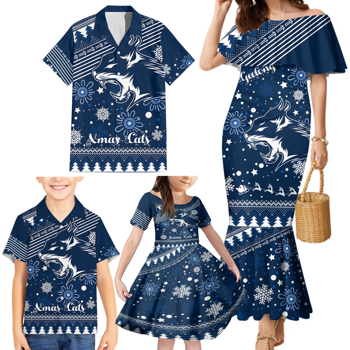 custom-geelong-cats-football-family-matching-mermaid-dress-and-hawaiian-shirt-christmas-vibe-2023