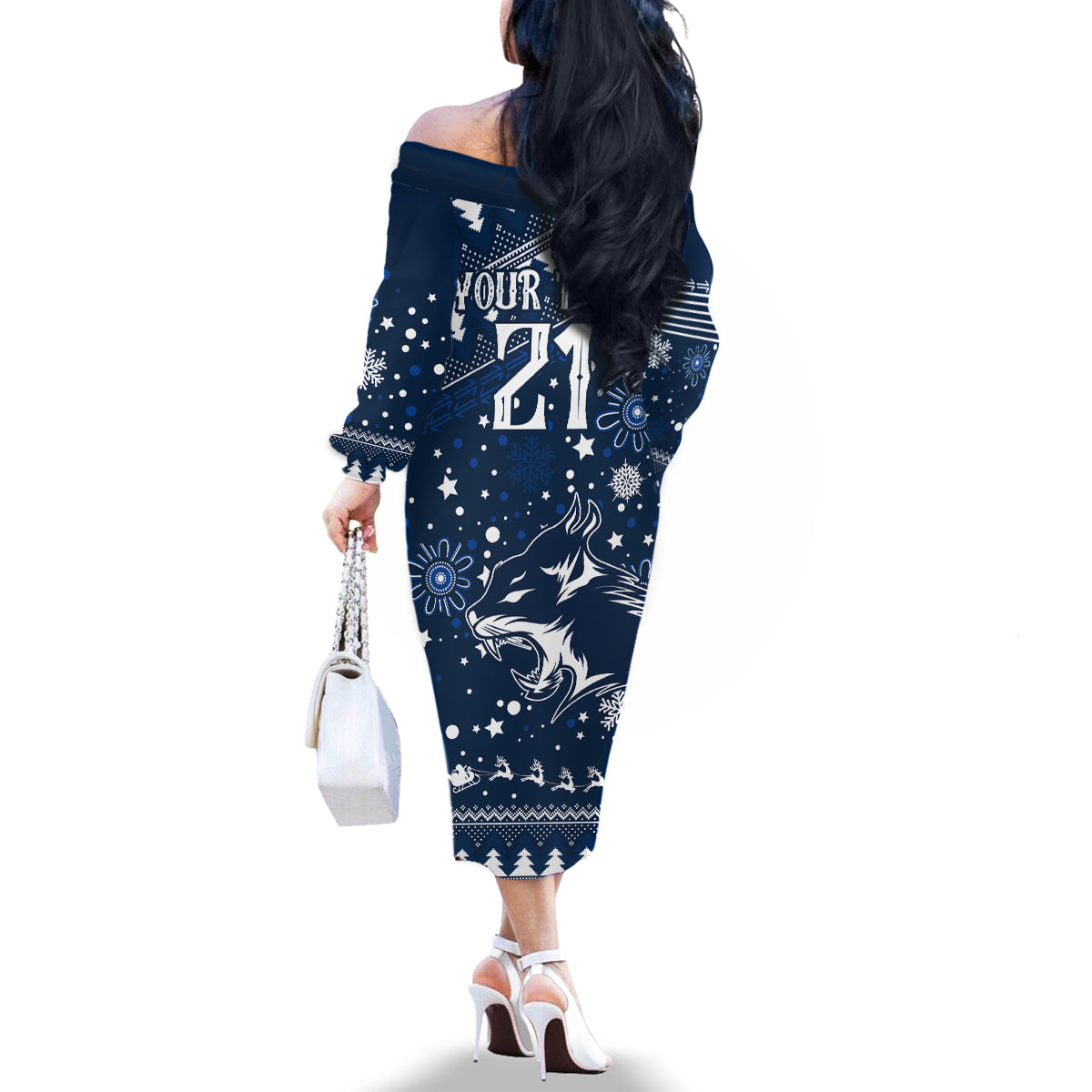 custom-geelong-cats-football-family-matching-off-shoulder-long-sleeve-dress-and-hawaiian-shirt-christmas-vibe-2023