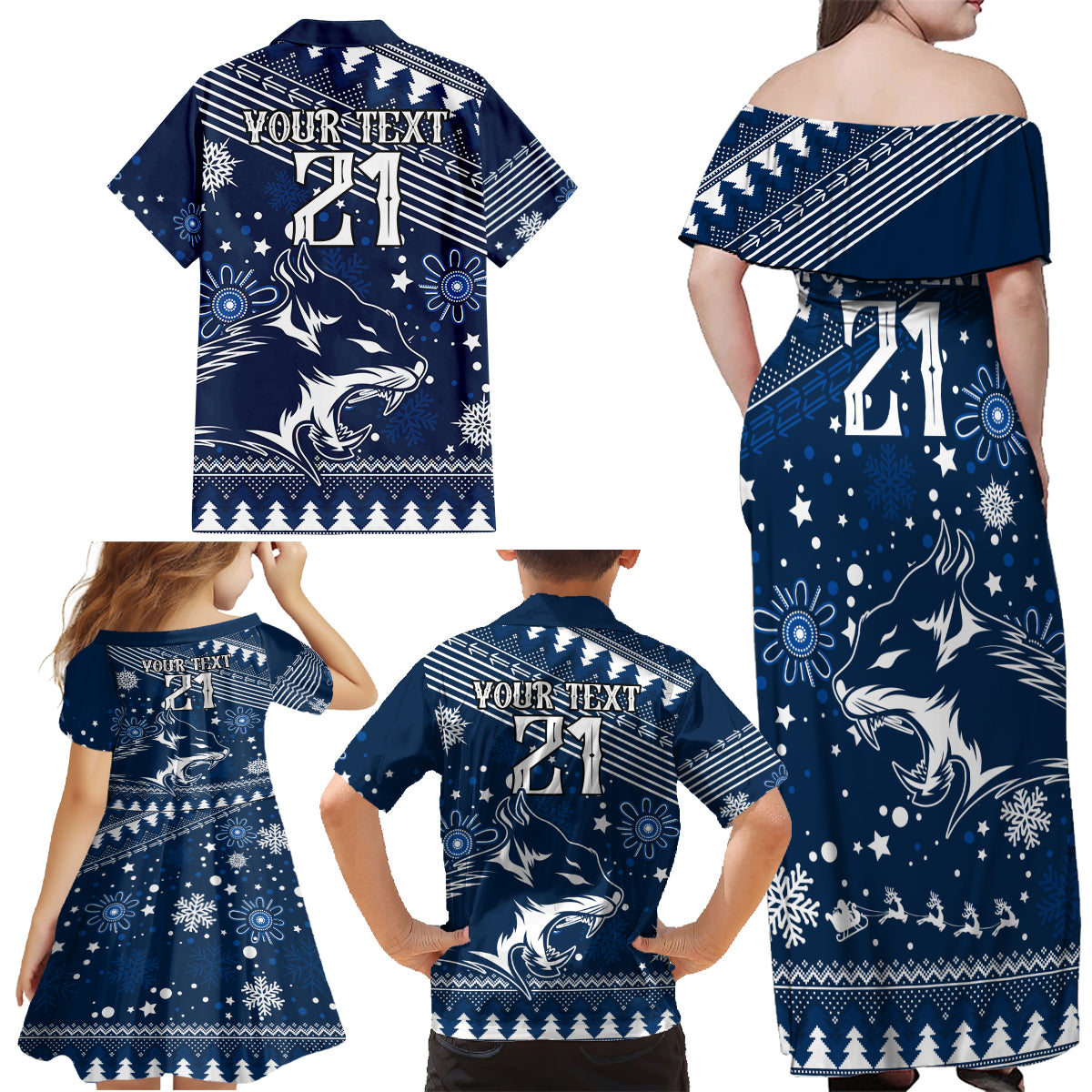 custom-geelong-cats-football-family-matching-off-shoulder-maxi-dress-and-hawaiian-shirt-christmas-vibe-2023