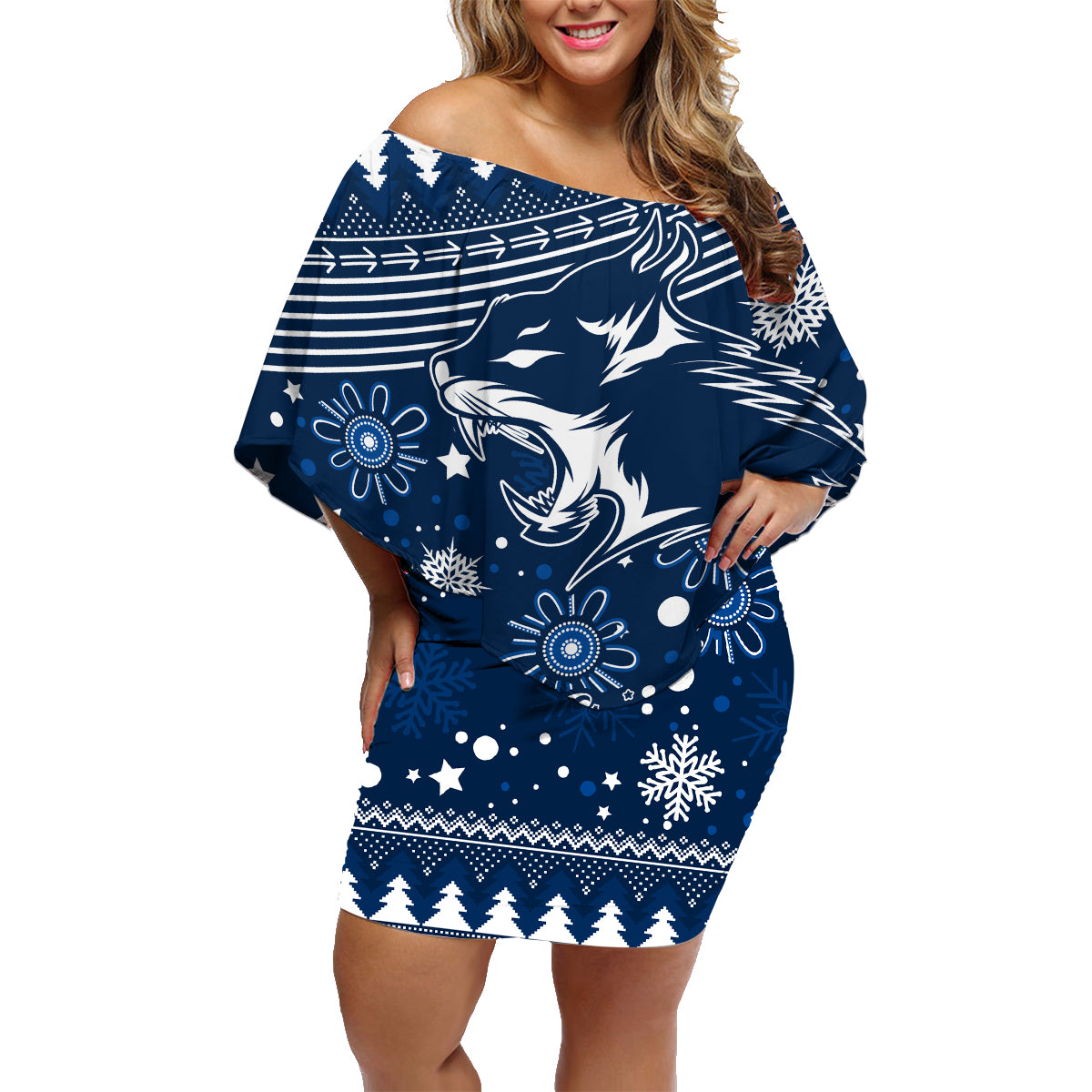 custom-geelong-cats-football-family-matching-off-shoulder-short-dress-and-hawaiian-shirt-christmas-vibe-2023