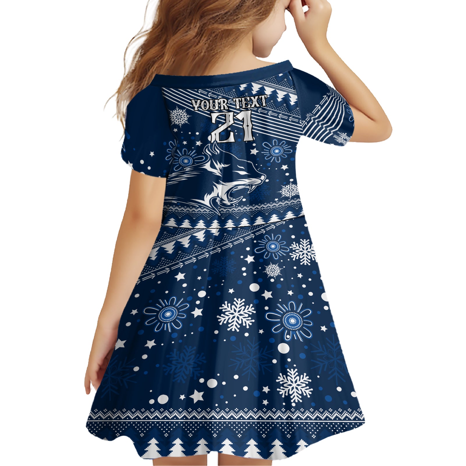 custom-geelong-cats-football-family-matching-short-sleeve-bodycon-dress-and-hawaiian-shirt-christmas-vibe-2023