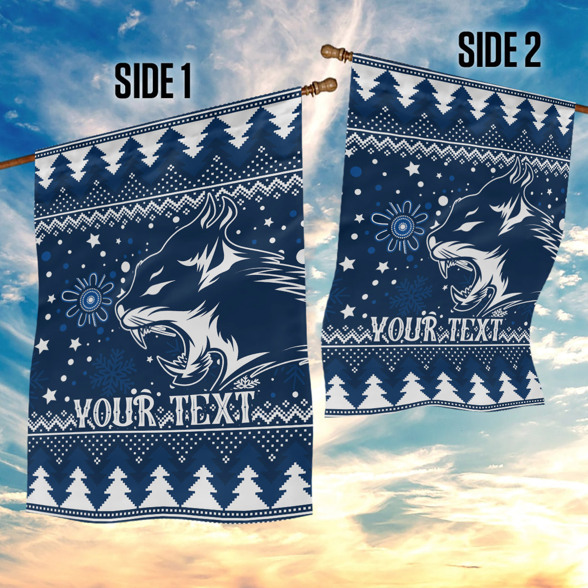 Custom Geelong Cats Football Garden Flag Christmas Vibe 2023 - Vibe Hoodie Shop